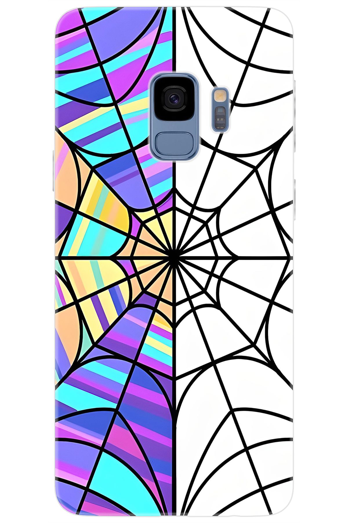 Ceppare Samsung Galaxy S9 (SM-G960F) Uyumlu Kılıf Desen Baskılı Silikon Örümcek Ağı STK:753 CP-h8aC6bX