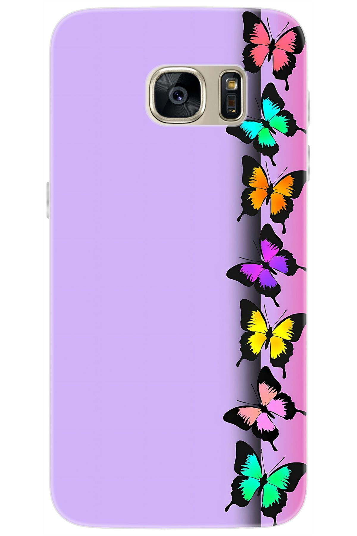 Ceppare Samsung Galaxy S7 (SM-G930F) Uyumlu Kılıf Desen Baskılı Silikon Kelebek STK:671 CP-EejoweO