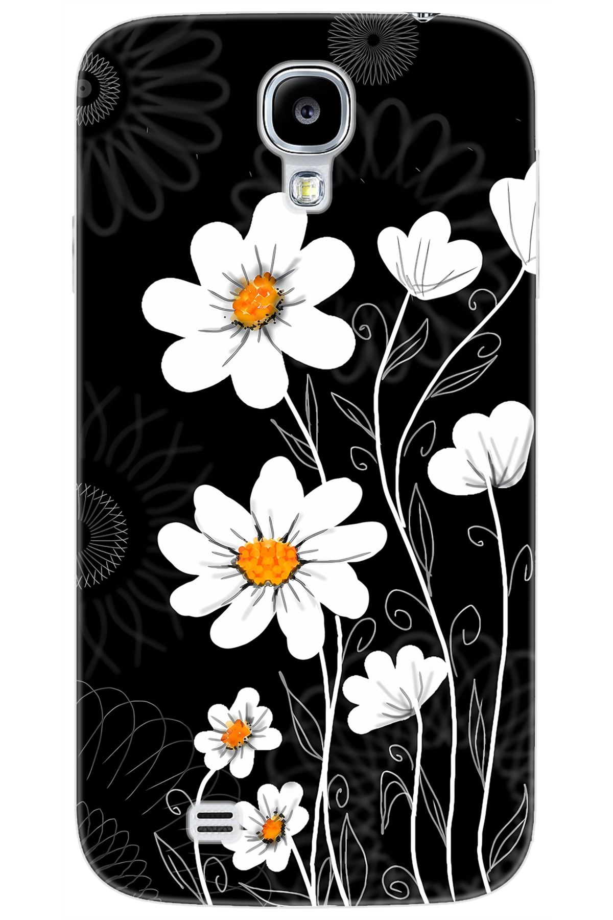 Ceppare Samsung Galaxy S4 (GT-I9500) Uyumlu Kılıf Desen Baskılı Silikon Papatya STK:693 CP-0giXP3B