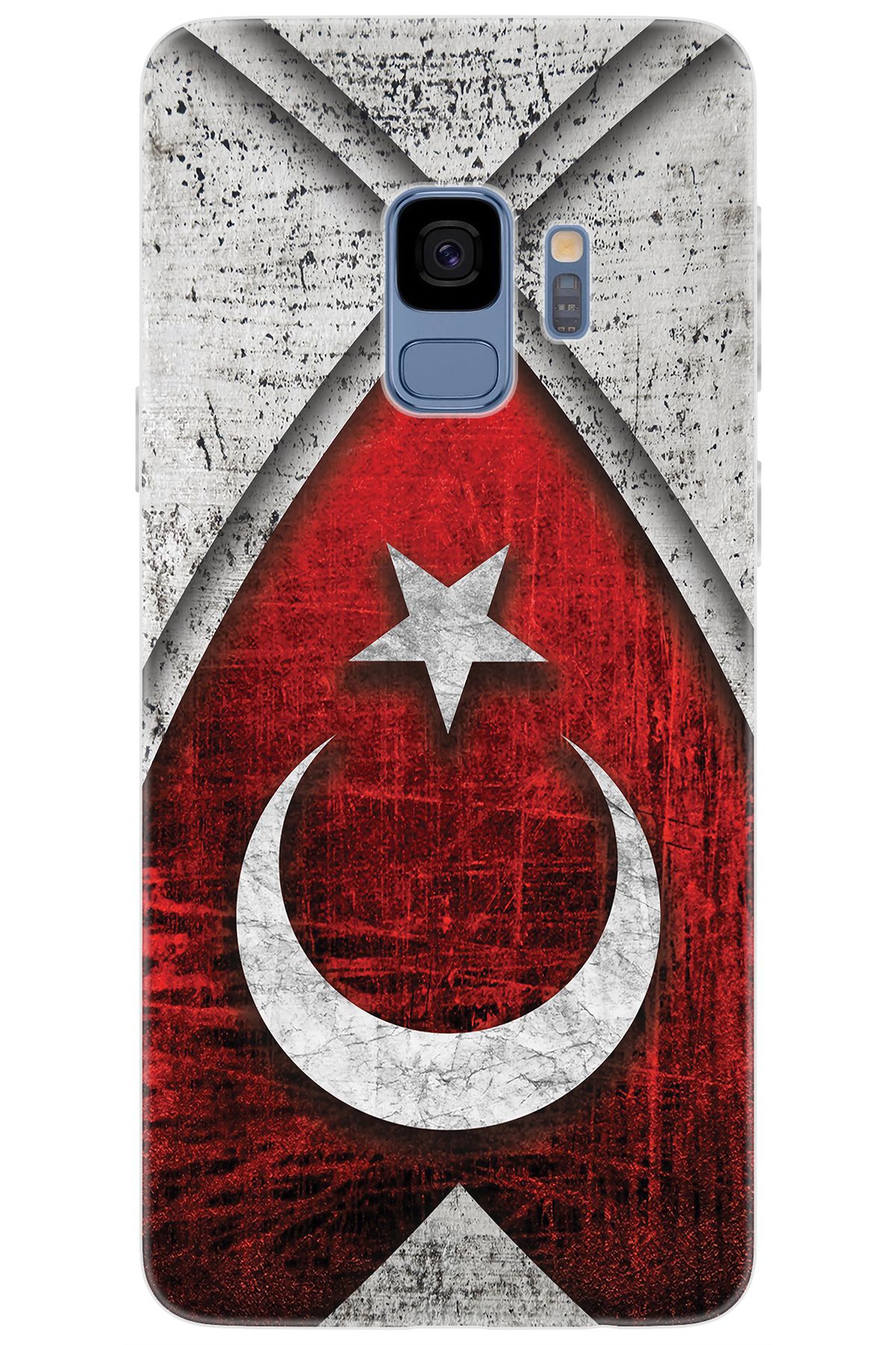 Ceppare Samsung Galaxy S9 (SM-G960F) Uyumlu Kılıf Desenli Silikon Türk Bayrağı Tasarım STK:380 CP-aIiPLff
