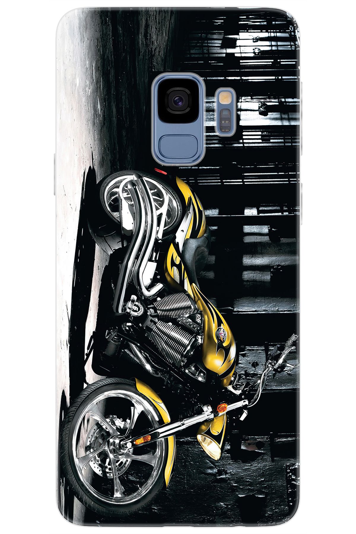 Ceppare Samsung Galaxy S9 (SM-G960F) Uyumlu Kılıf Desen Baskılı Silikon Motorcycle STK:297 CP-MRxjKS2