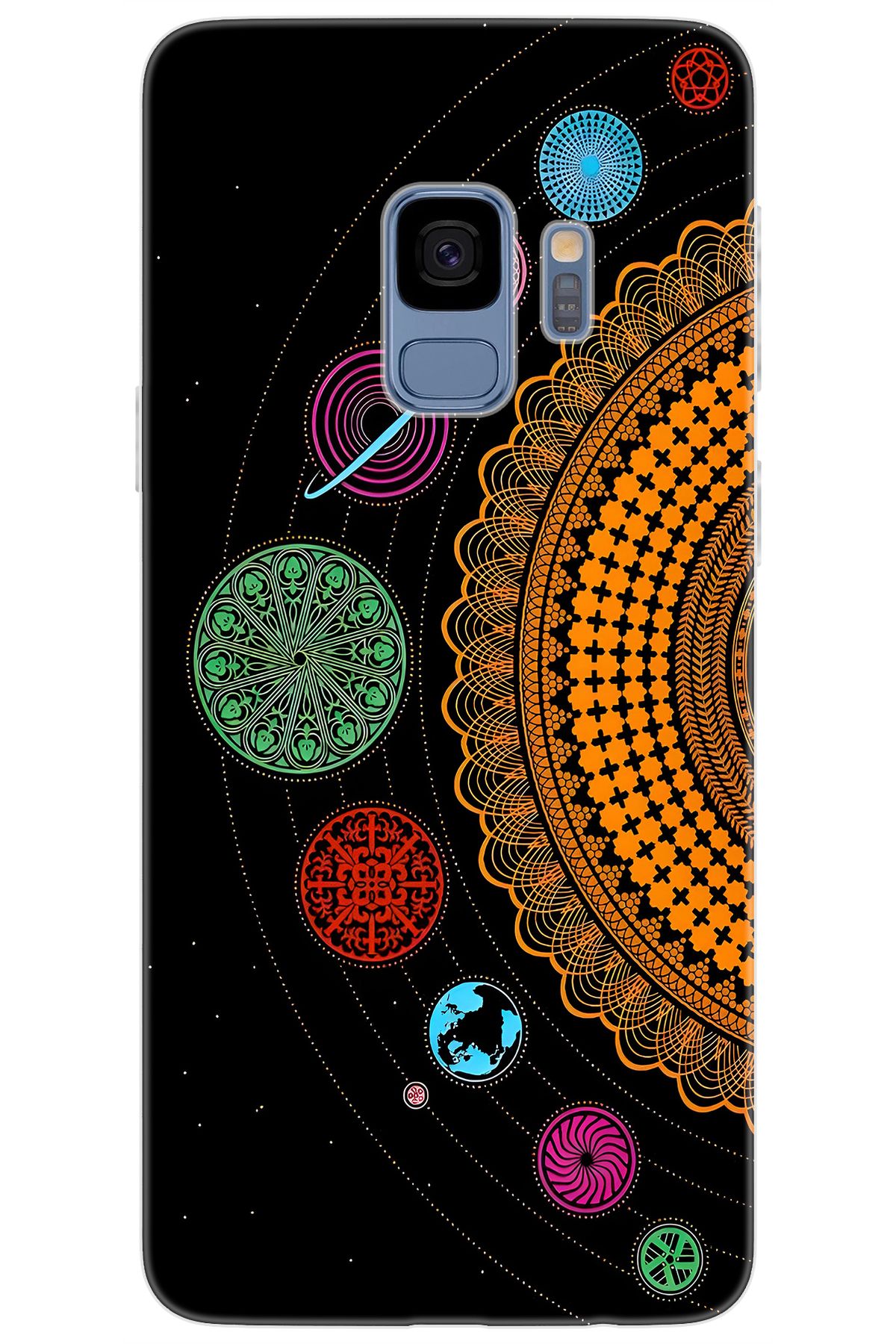 Ceppare Samsung Galaxy S9 (SM-G960F) Uyumlu Kılıf Desen Baskı Silikon Gezegenler Tasarım STK:648 CP-pvxojBP