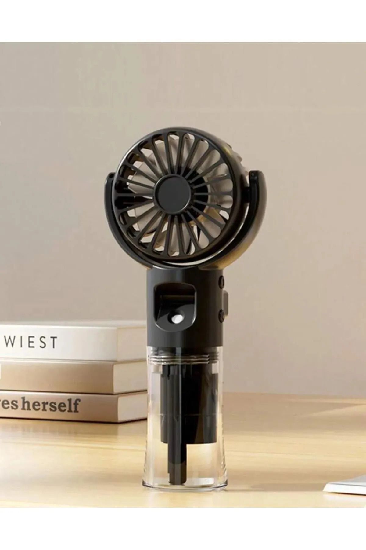 pukotech El Tipi Sulu Buharlı Fan Şarjlı Vantilatör Mini Masaüstü El Fan Taşınabilir 3 Kademeli Usb Pervane