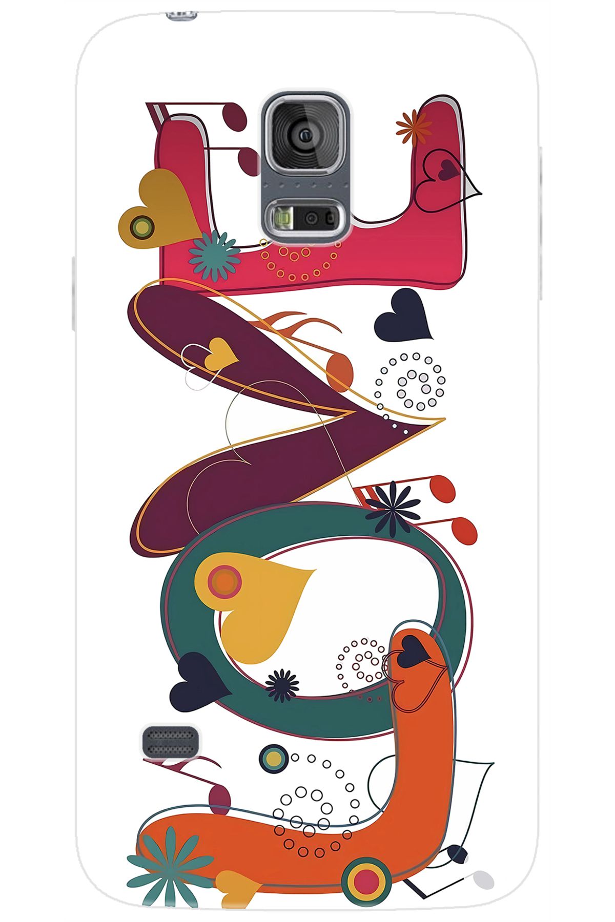 Ceppare Samsung Galaxy S5 (SM-G900F) Uyumlu Kılıf Desen Baskılı Silikon LOVE STK:621 CP-CWfv3VP