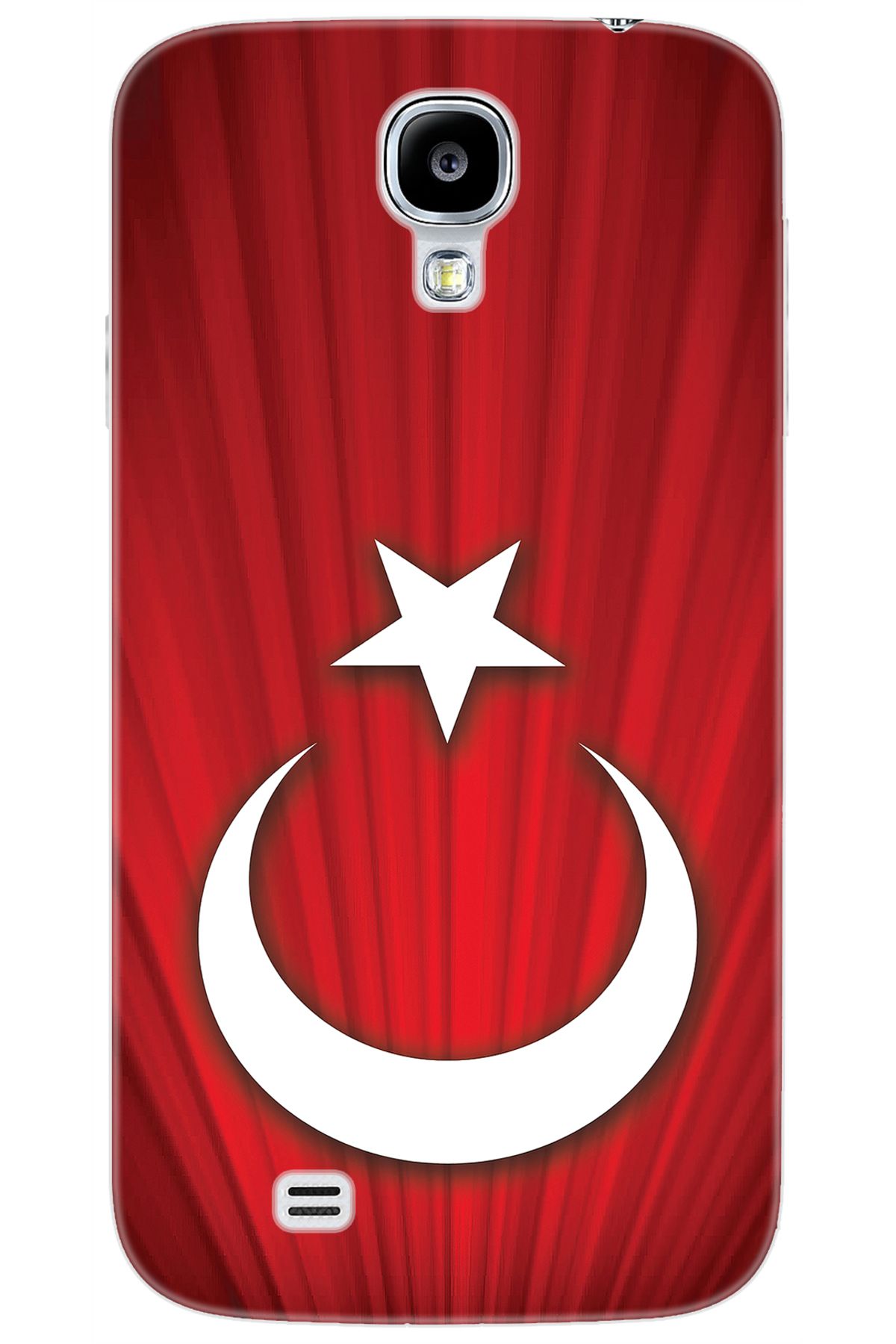 Ceppare Samsung Galaxy S4 (GT-I9500) Uyumlu Kılıf Desenli Silikon Türk Bayrağı Tasarım STK:382 CP-FK7ttex