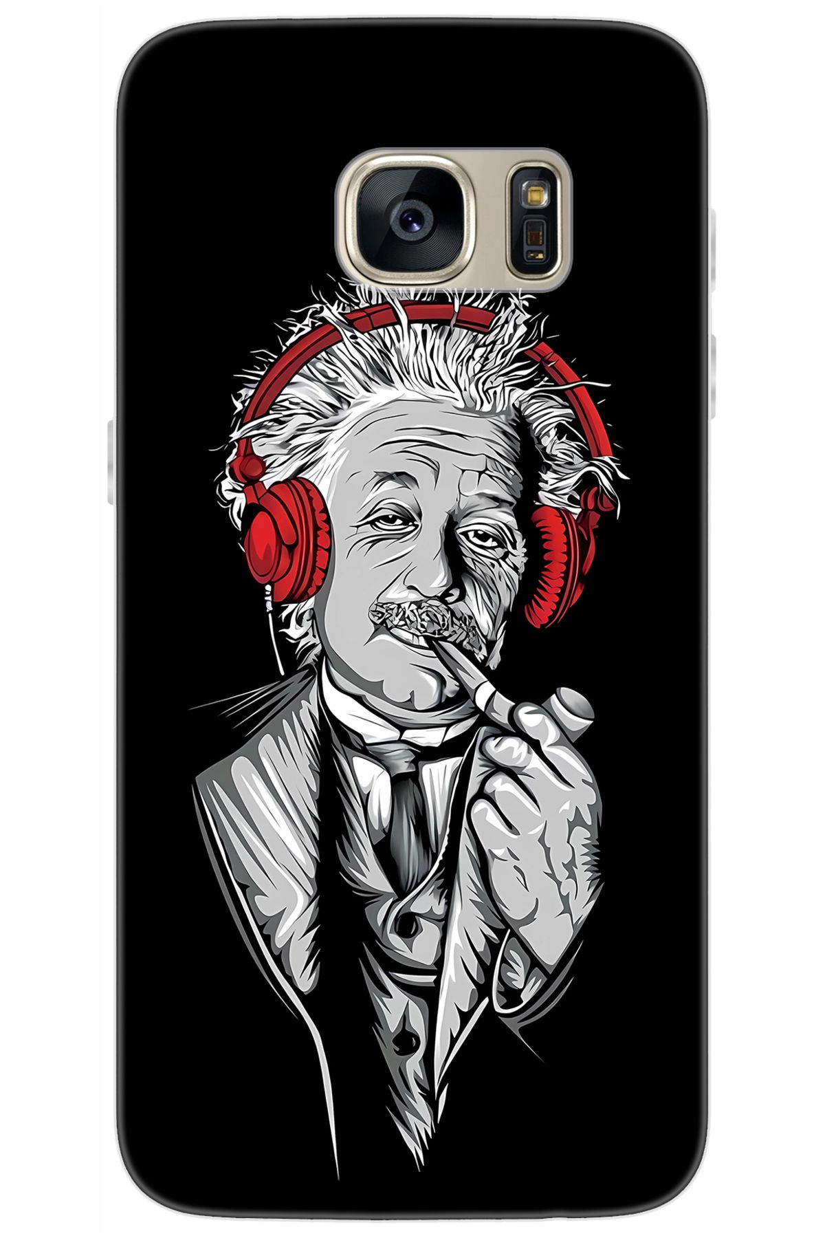 Ceppare Samsung Galaxy S7 (SM-G930F) Uyumlu Kılıf Desen Baskılı Silikon Albert Einstein STK:658 CP-DteCMzi