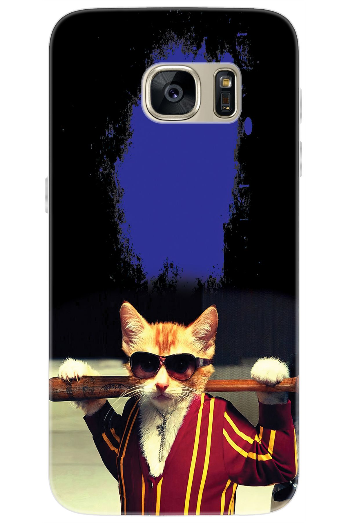 Ceppare Samsung Galaxy S7 (SM-G930F) Uyumlu Kılıf Desen Baskılı Silikon Artist Kedi STK:481 CP-Rpbil2a