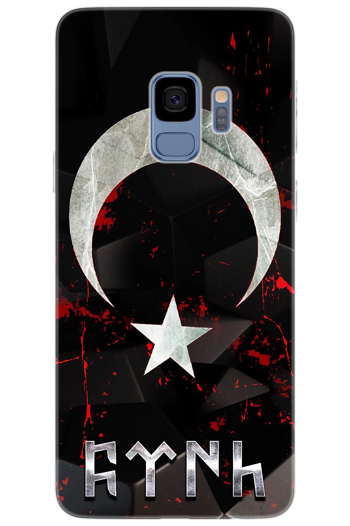 Ceppare Samsung Galaxy S9 (SM-G960F) Uyumlu Kılıf Desen Silikon Ay Yıldız ve Göktürkçe STK:636 CP-hsrmy3u