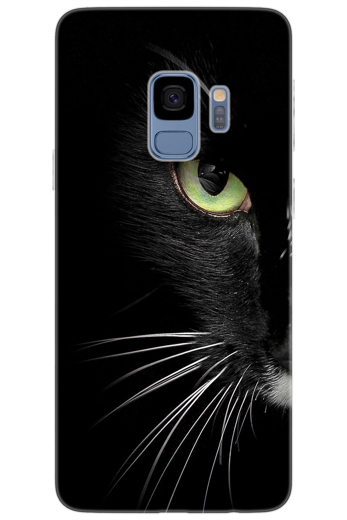 Ceppare Samsung Galaxy S9 (SM-G960F) Uyumlu Kılıf Desen Baskılı Silikon Siyah Kedi STK:482 CP-ovaEv6R