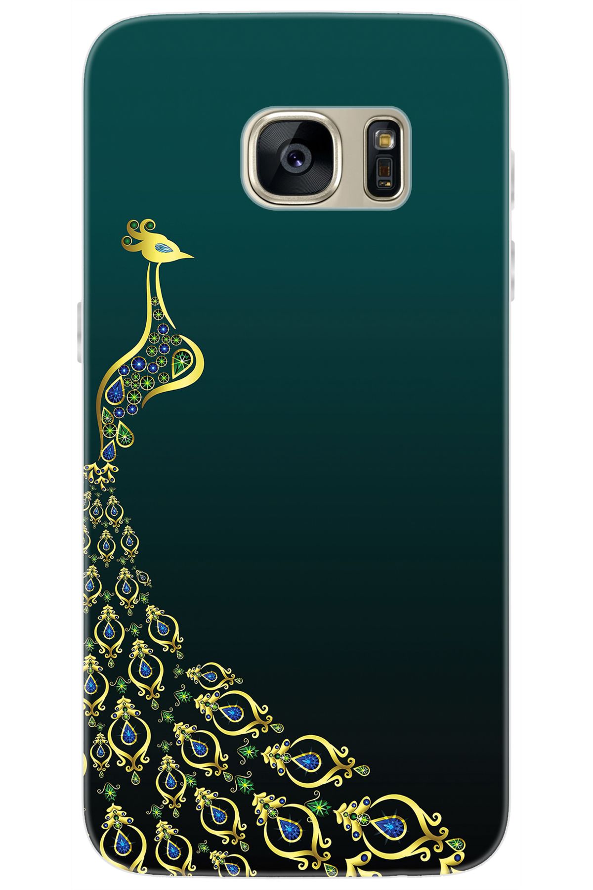 Ceppare Samsung Galaxy S7 (SM-G930F) Uyumlu Kılıf Desen Baskılı Silikon Tavus Kuşu STK:540 CP-Oqi2tnf
