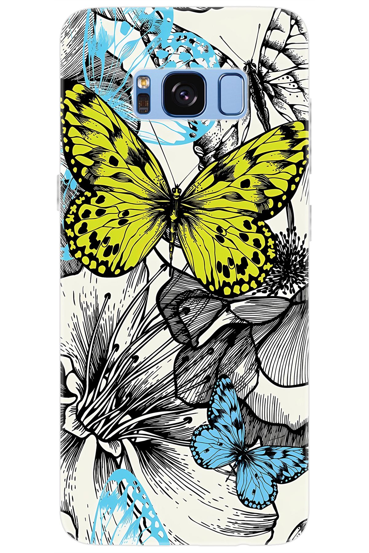 Ceppare Samsung Galaxy S8 (SM-G950F) Uyumlu Kılıf Desen Baskılı Silikon Kelebek STK:647 CP-GxQrASJ