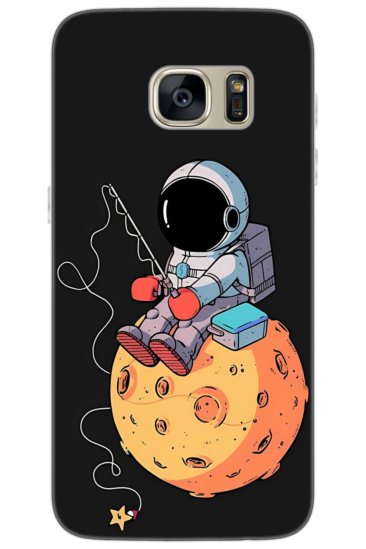 Ceppare Samsung Galaxy S7 (SM-G930F) Uyumlu Kılıf Desen Baskılı Silikon Astronot STK:640 CP-zjDsNWr