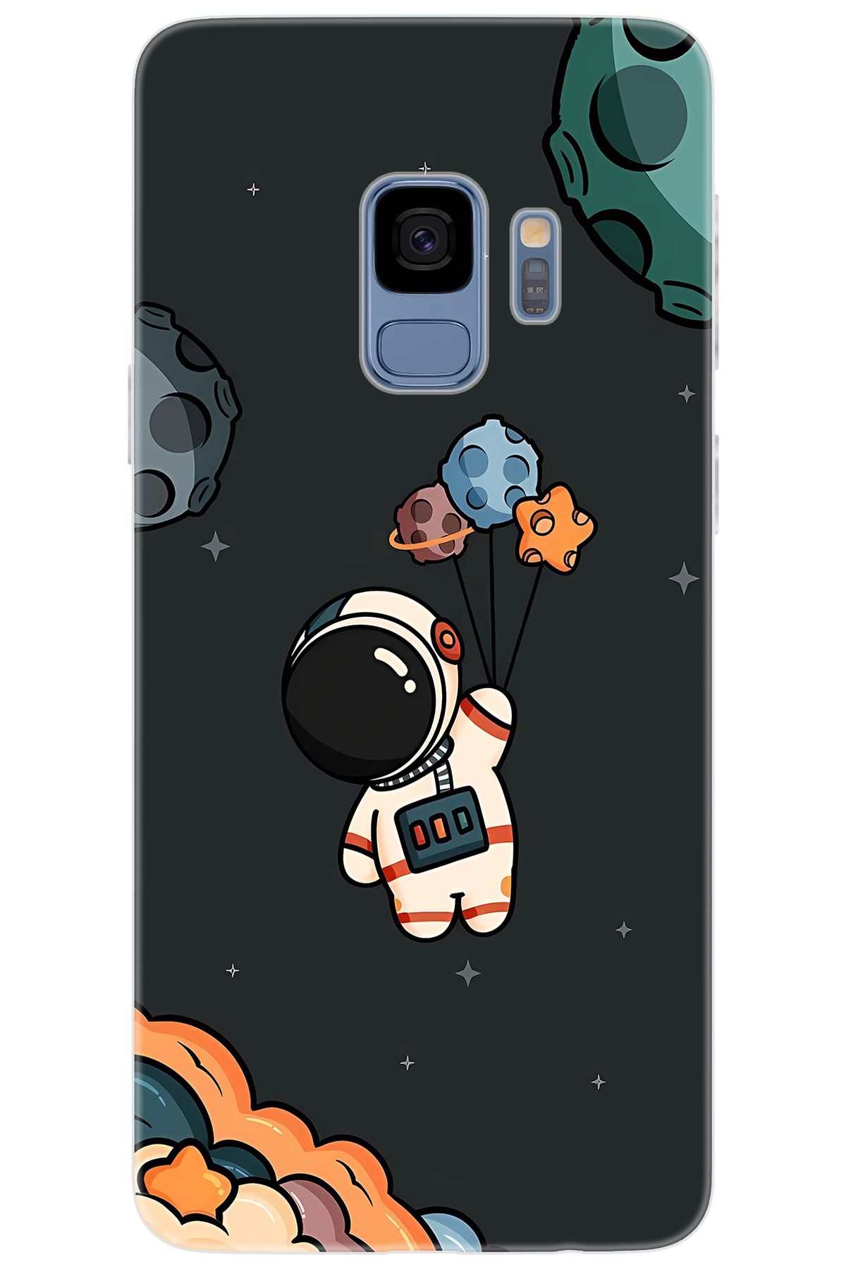 Ceppare Samsung Galaxy S9 (SM-G960F) Uyumlu Kılıf Desen Baskılı Silikon Astronot STK:628 CP-djb40EE