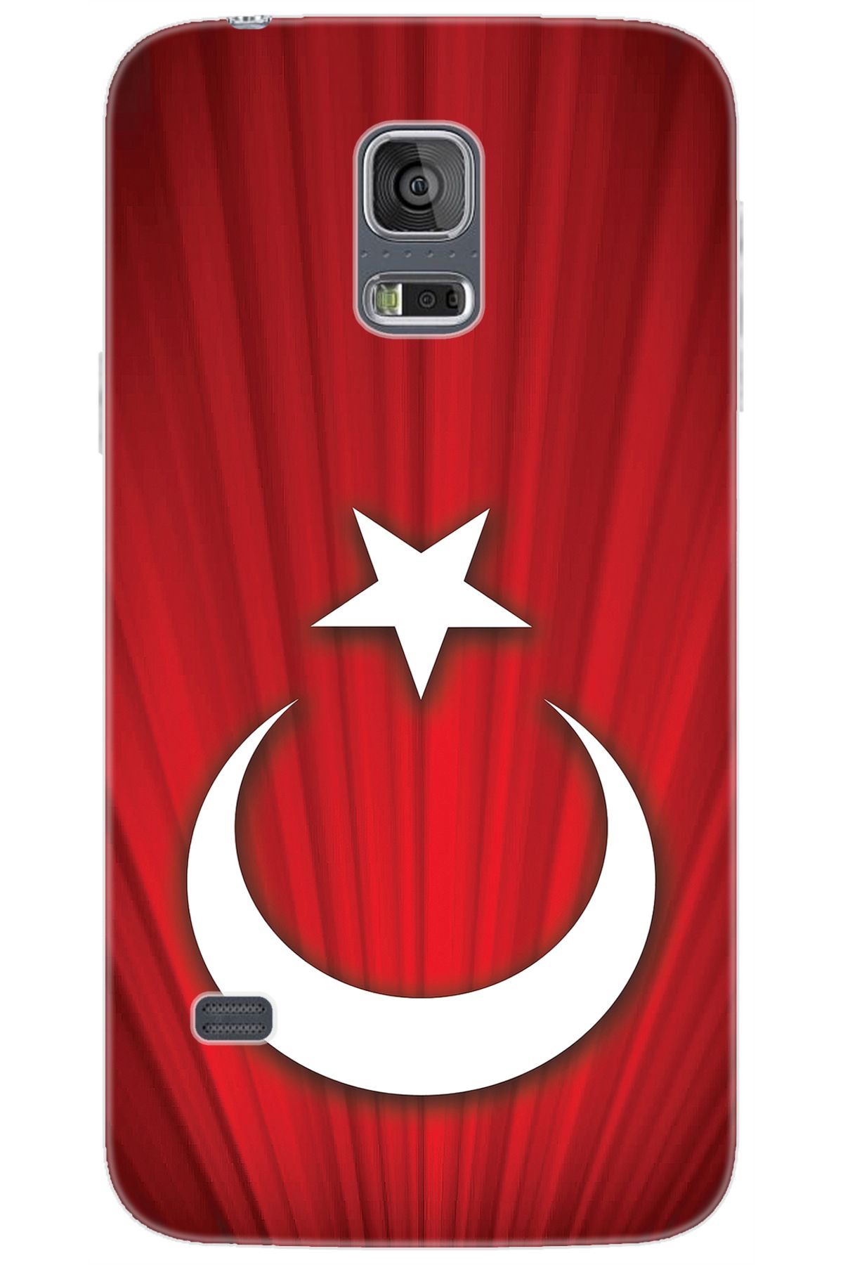 Ceppare Samsung Galaxy S5 (SM-G900F) Uyumlu Kılıf Desenli Silikon Türk Bayrağı Tasarım STK:382 CP-UUCbSeI