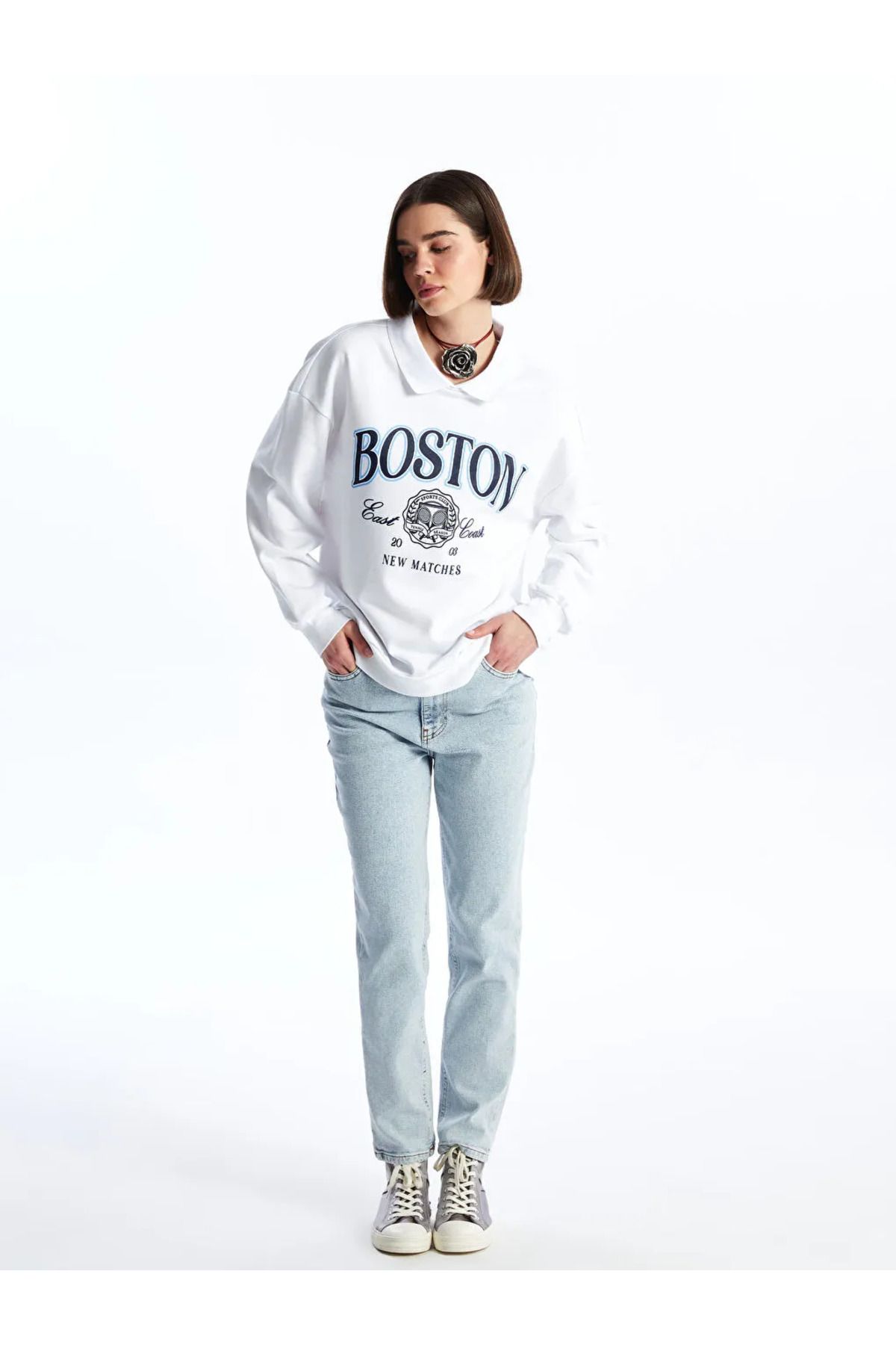 LC Waikiki XSIDE Mavi Slim Mom Kadın Jean Pantolon