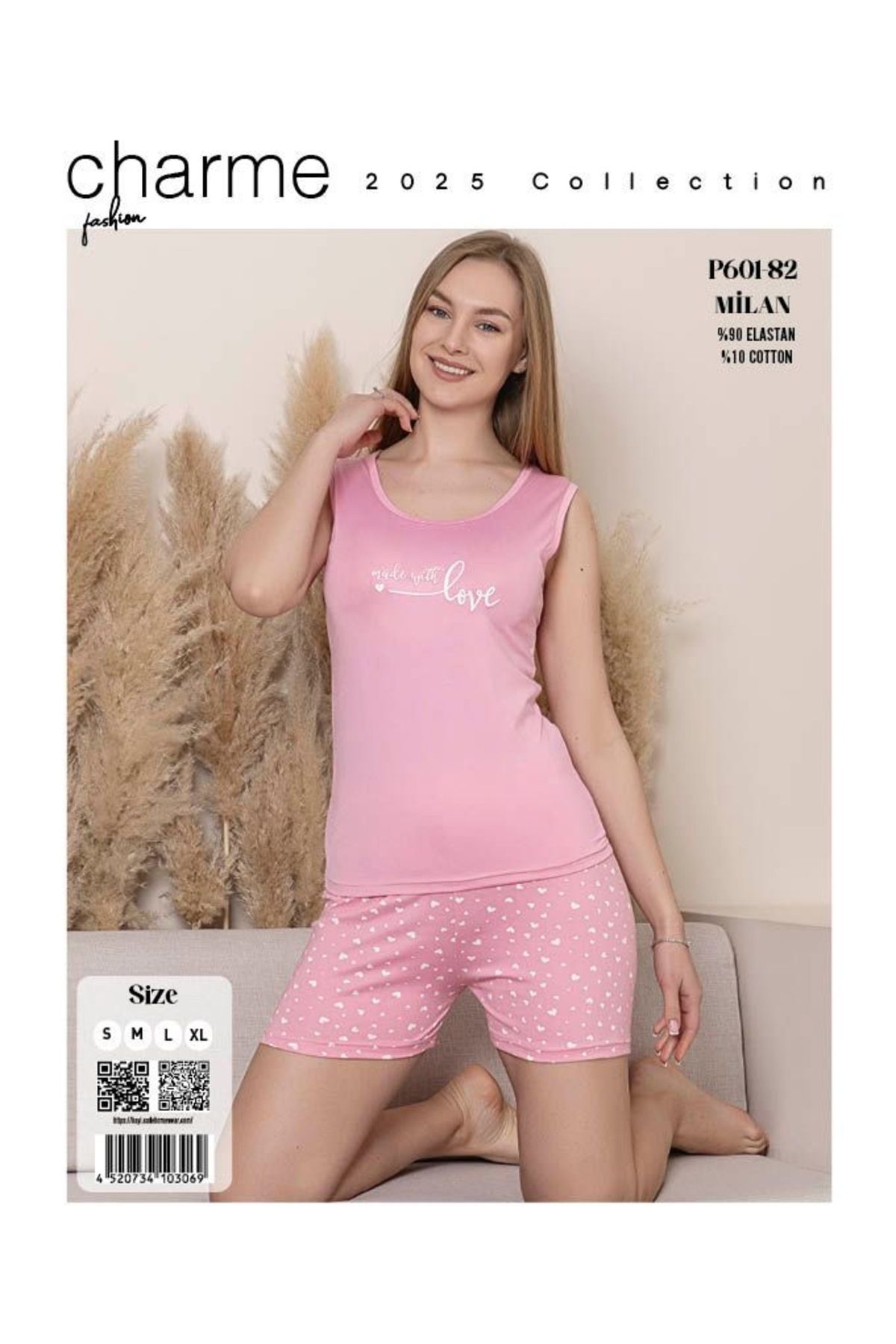 CHARME SUDE MİLAN KUMAŞ ASKILI ŞORTLU YAZLIK PİJAMA TAKIMI