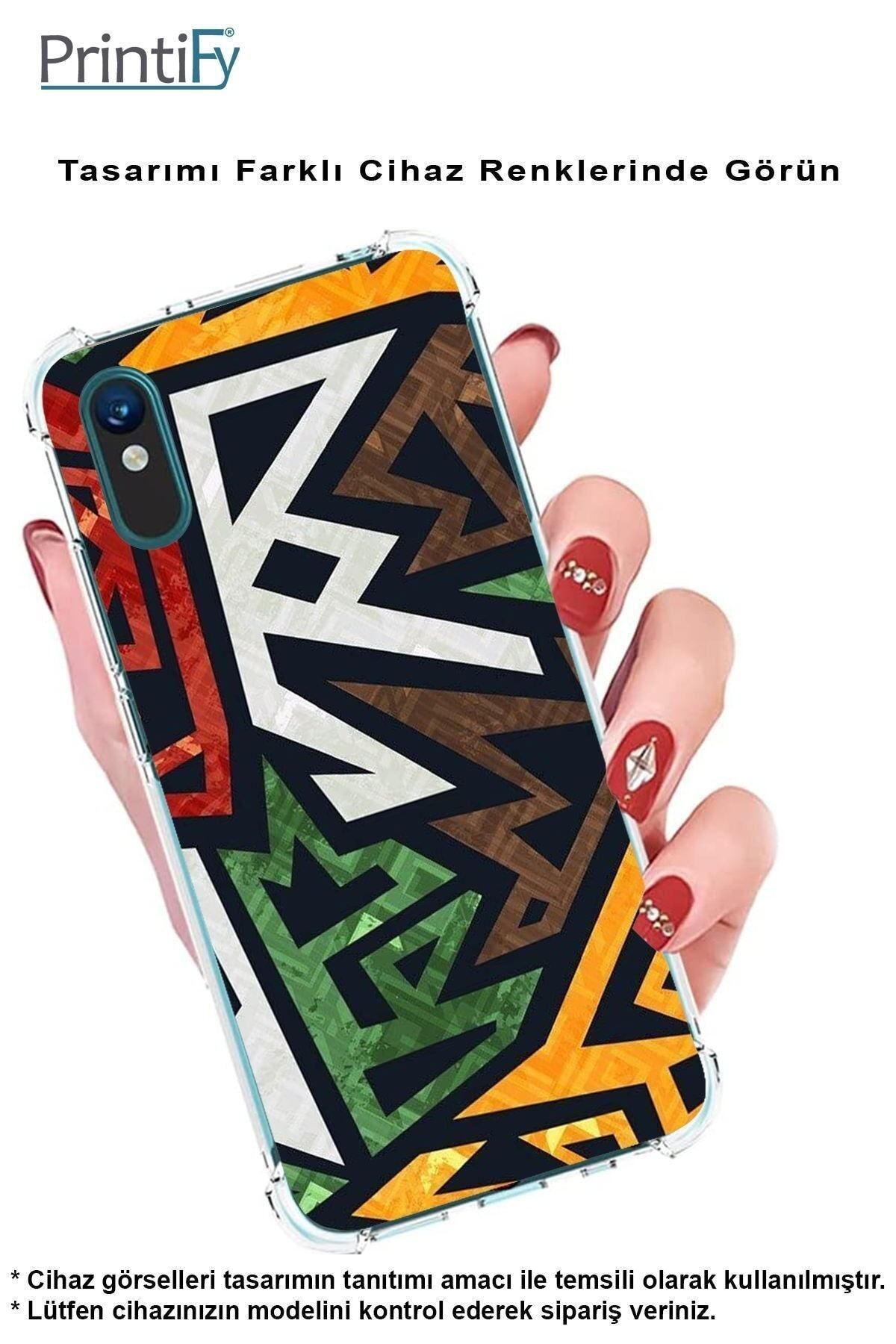 PrintiFy PrinriFy Samsung Galaxy A56 Uyumlu Soyut Grafiti Baskılı Şeffaf Köşe Korumalı Antişok Kılıf