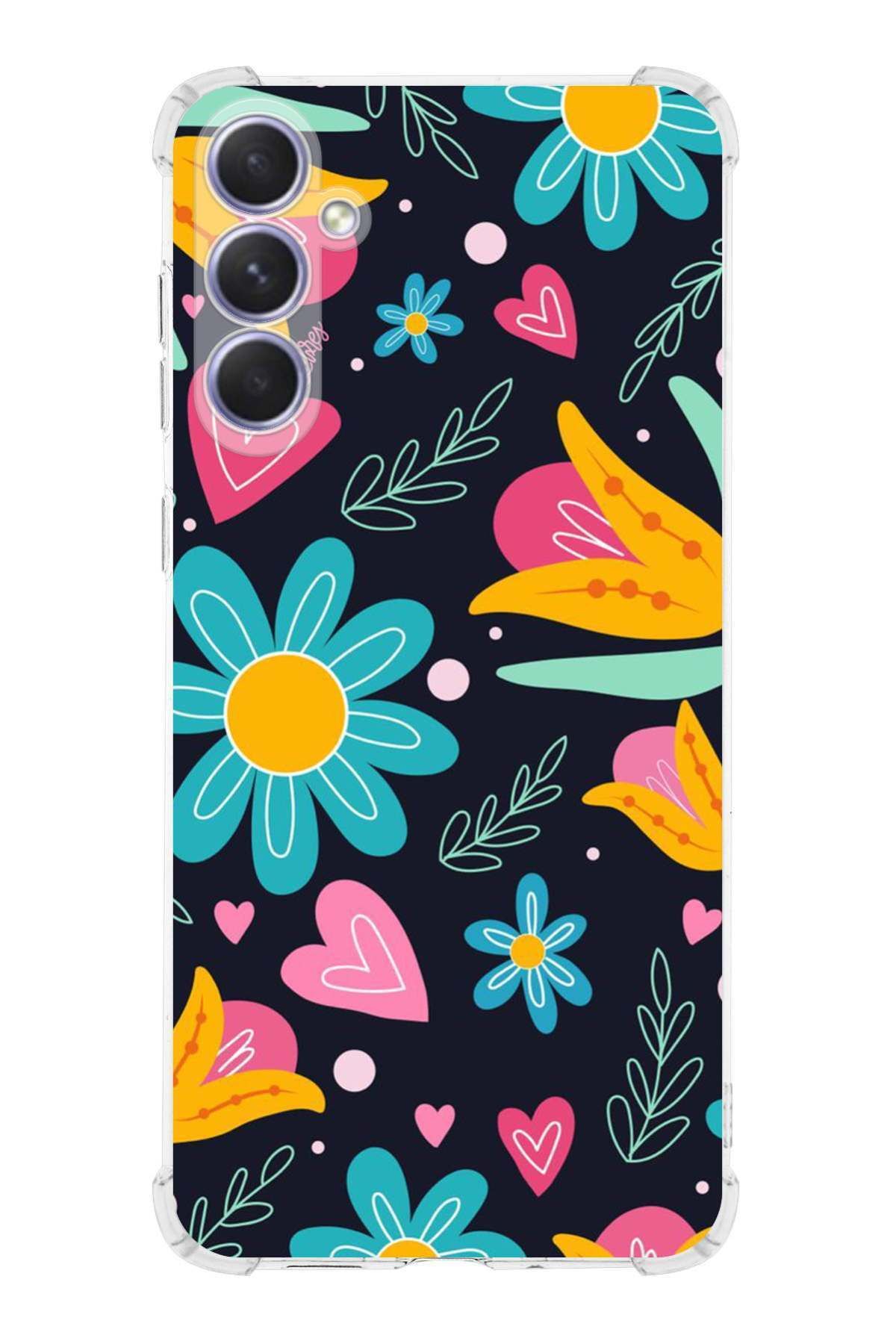 PrintiFy Samsung Galaxy A56 Uyumlu Retro Color 1 Baskılı Şeffaf Köşe Korumalı Antişok Kılıf