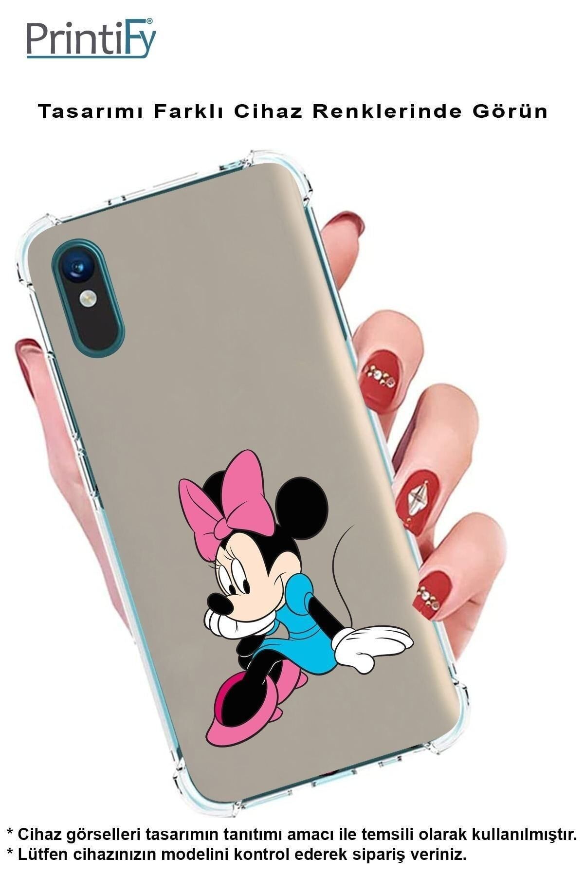 PrintiFy PrinriFy Samsung Galaxy A56 Uyumlu Mickey Mouse 5 Baskılı Şeffaf Köşe Korumalı Antişok Kılıf