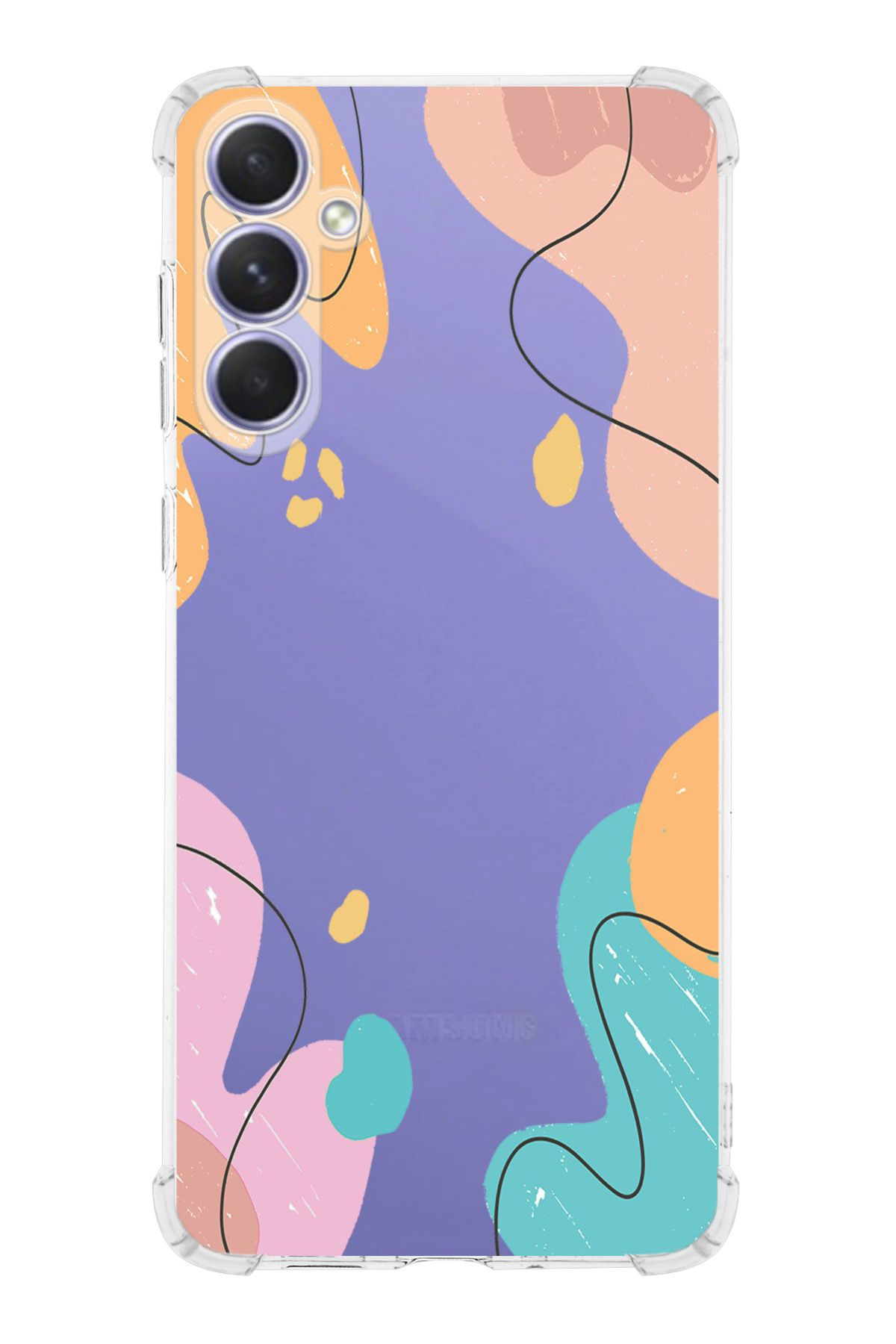 PrintiFy PrinriFy Samsung Galaxy A56 Uyumlu Karışık Renkler Baskılı Şeffaf Köşe Korumalı Antişok Kılıf