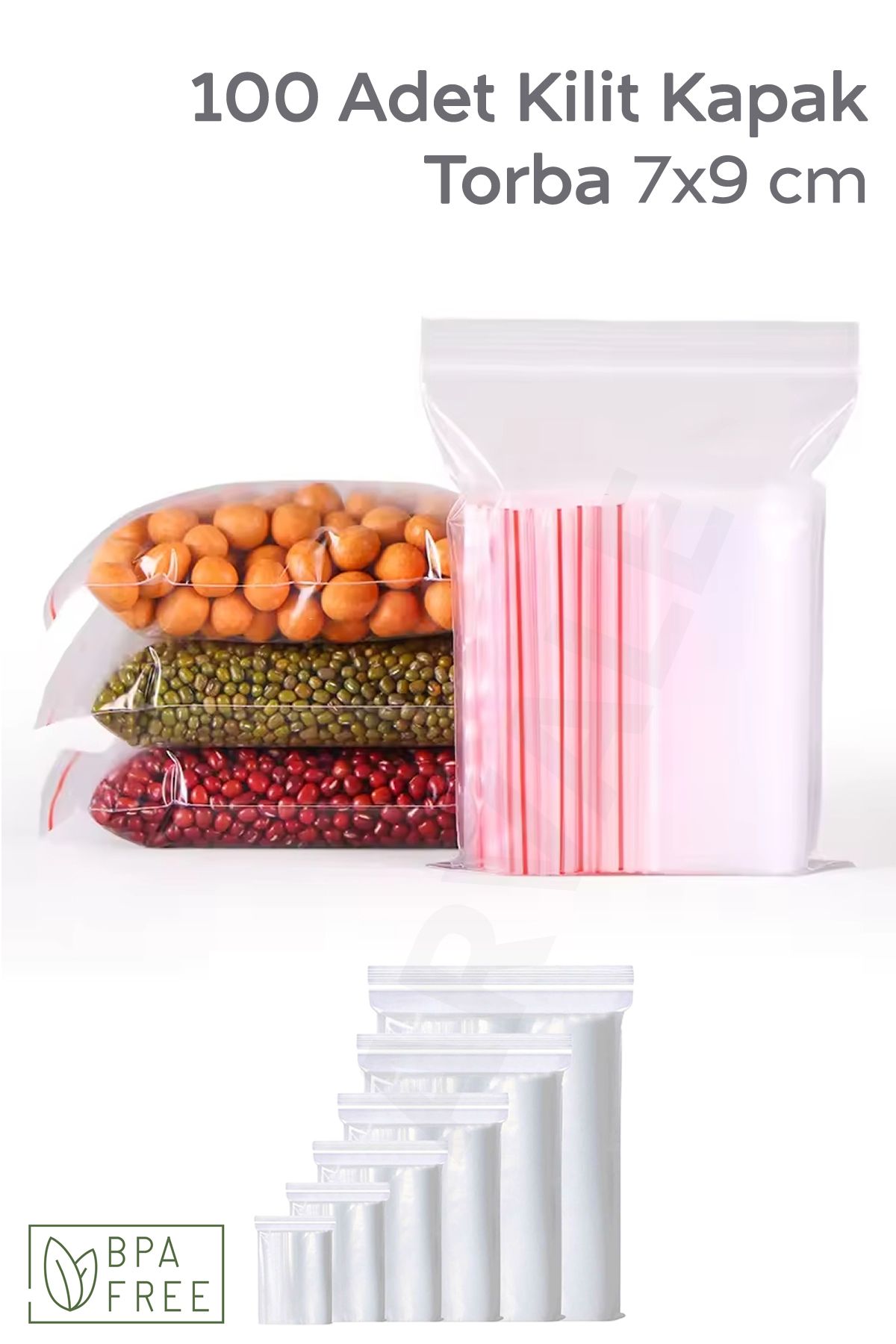 ARVALE Kilitli Buzdolabı Poşeti | Ziplock Bpa Free | Derin Dondurucu Uyumlu Saklama Poşeti 7x9 Cm -100'lü