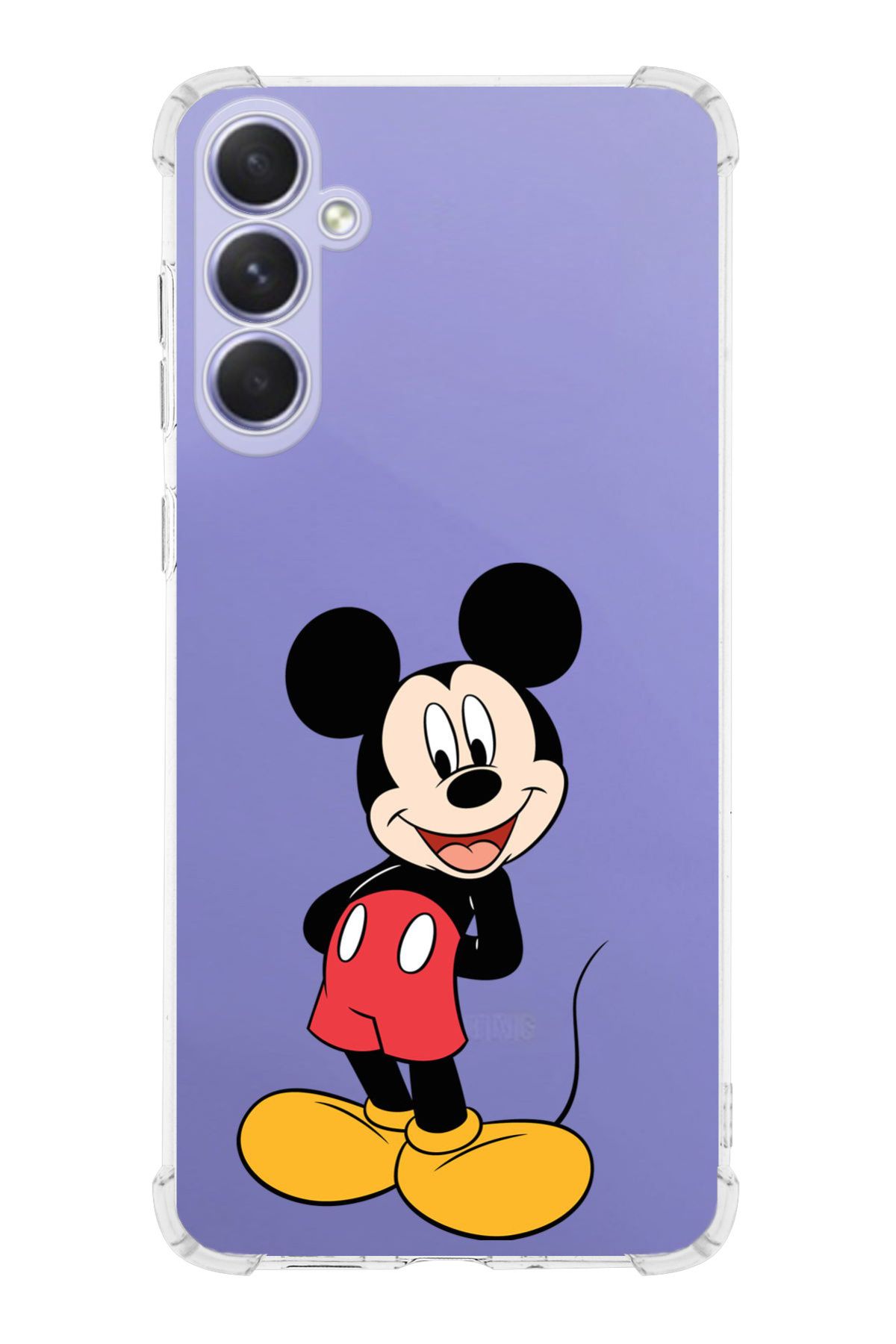 PrintiFy PrinriFy Samsung Galaxy A56 Uyumlu Mickey Mouse 2 Baskılı Şeffaf Köşe Korumalı Antişok Kılıf