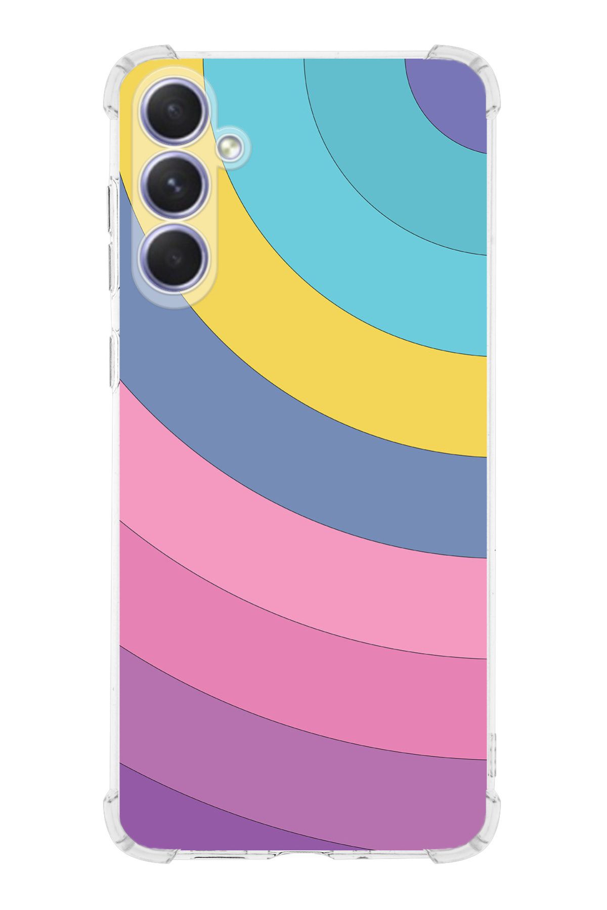 PrintiFy PrinriFy Samsung Galaxy A56 Uyumlu Renk Cümbüşü 2 Baskılı Şeffaf Köşe Korumalı Antişok Kılıf
