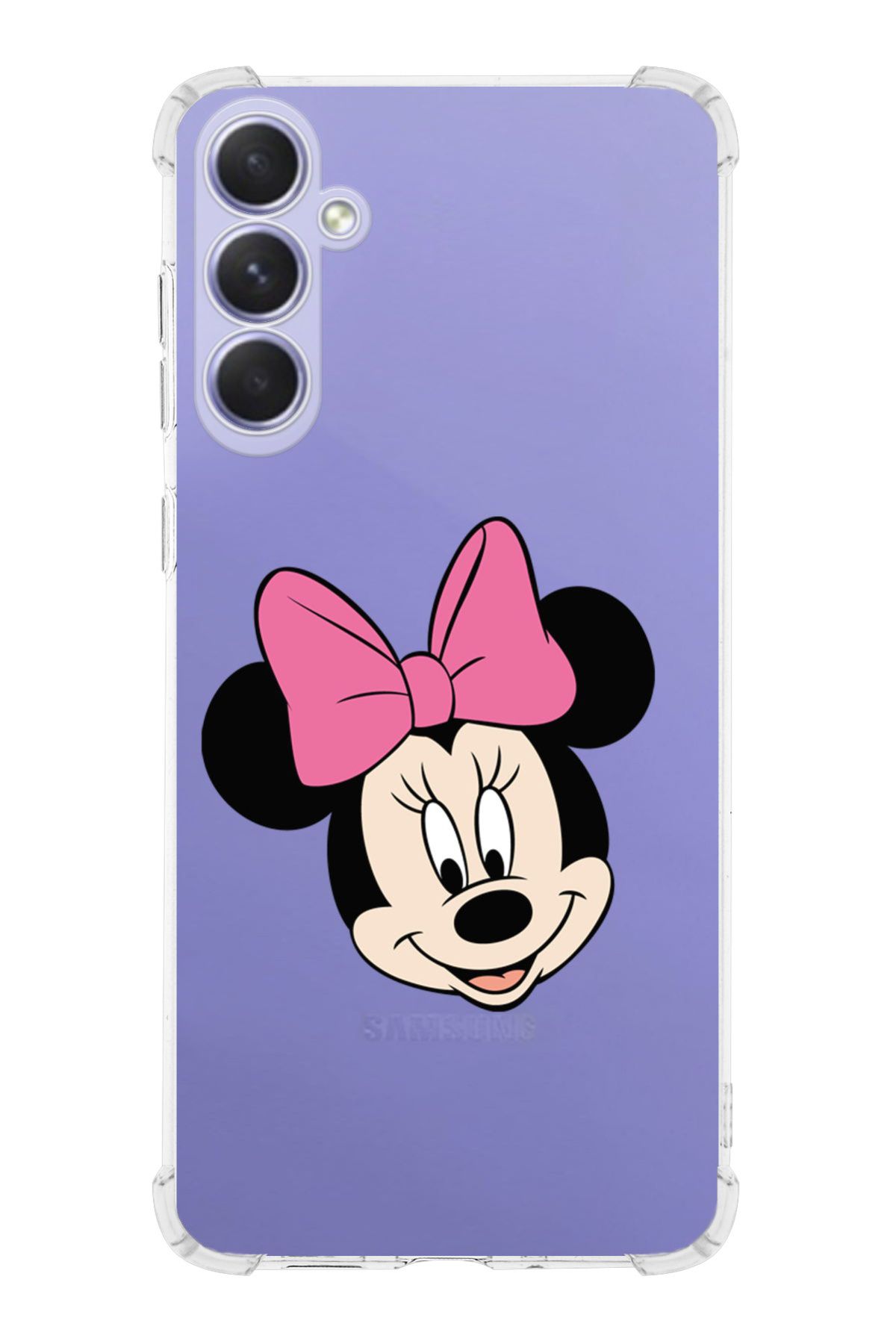 PrintiFy PrinriFy Samsung Galaxy A56 Uyumlu Mickey Mouse 3 Baskılı Şeffaf Köşe Korumalı Antişok Kılıf