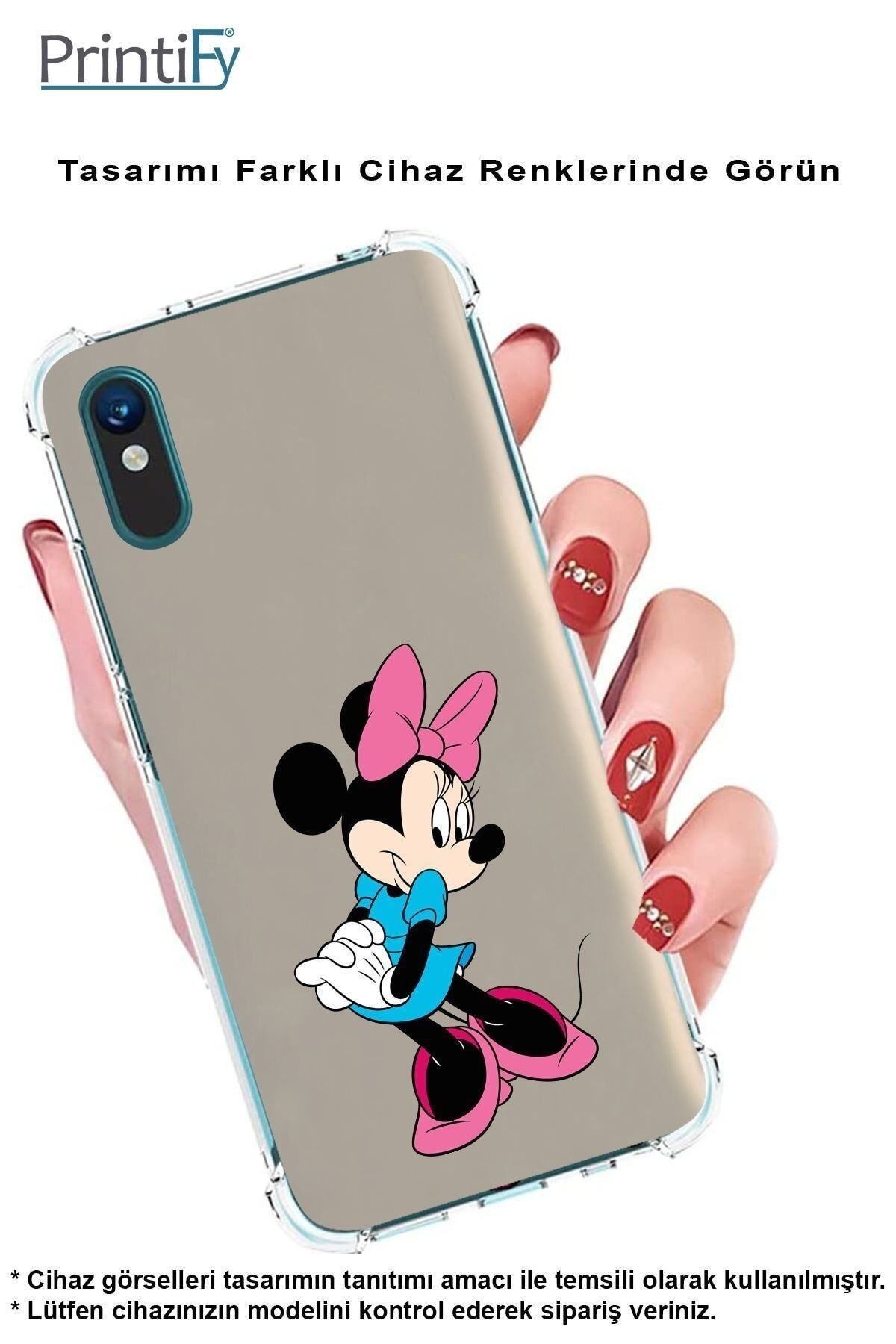 PrintiFy PrinriFy Samsung Galaxy A56 Uyumlu Mickey Mouse 6 Baskılı Şeffaf Köşe Korumalı Antişok Kılıf