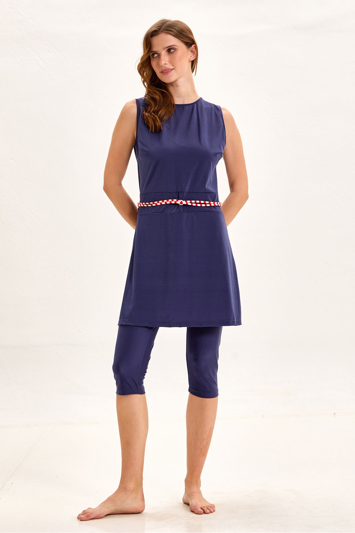 Argento Uzun Taytlı Tankini Lacivert
