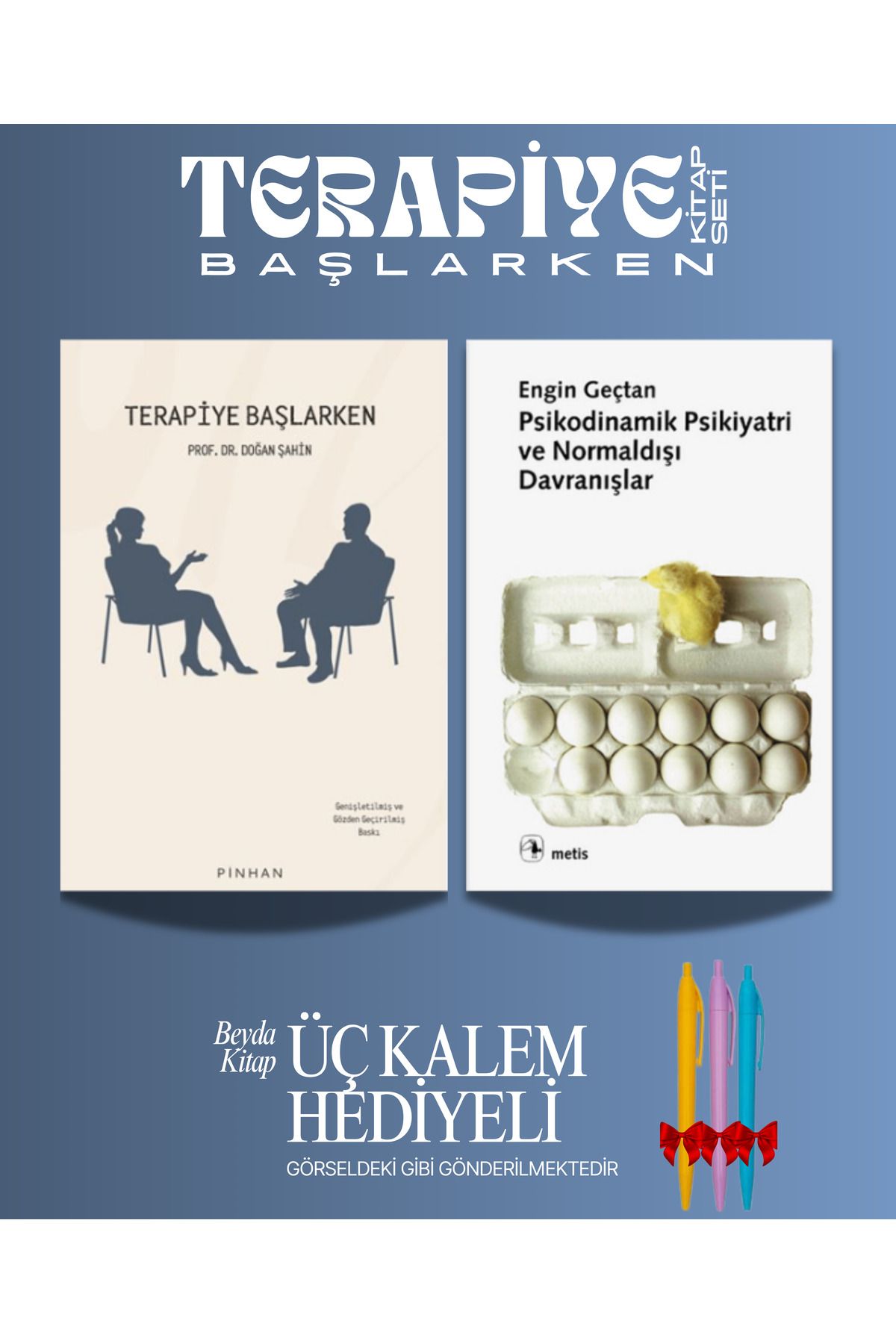 Pinhan Yayıncılık Terapiye Başlarken - Psikodinamik Psikiyatri - Doğan Şahin - Kalem Hediyeli - Kitap Seti