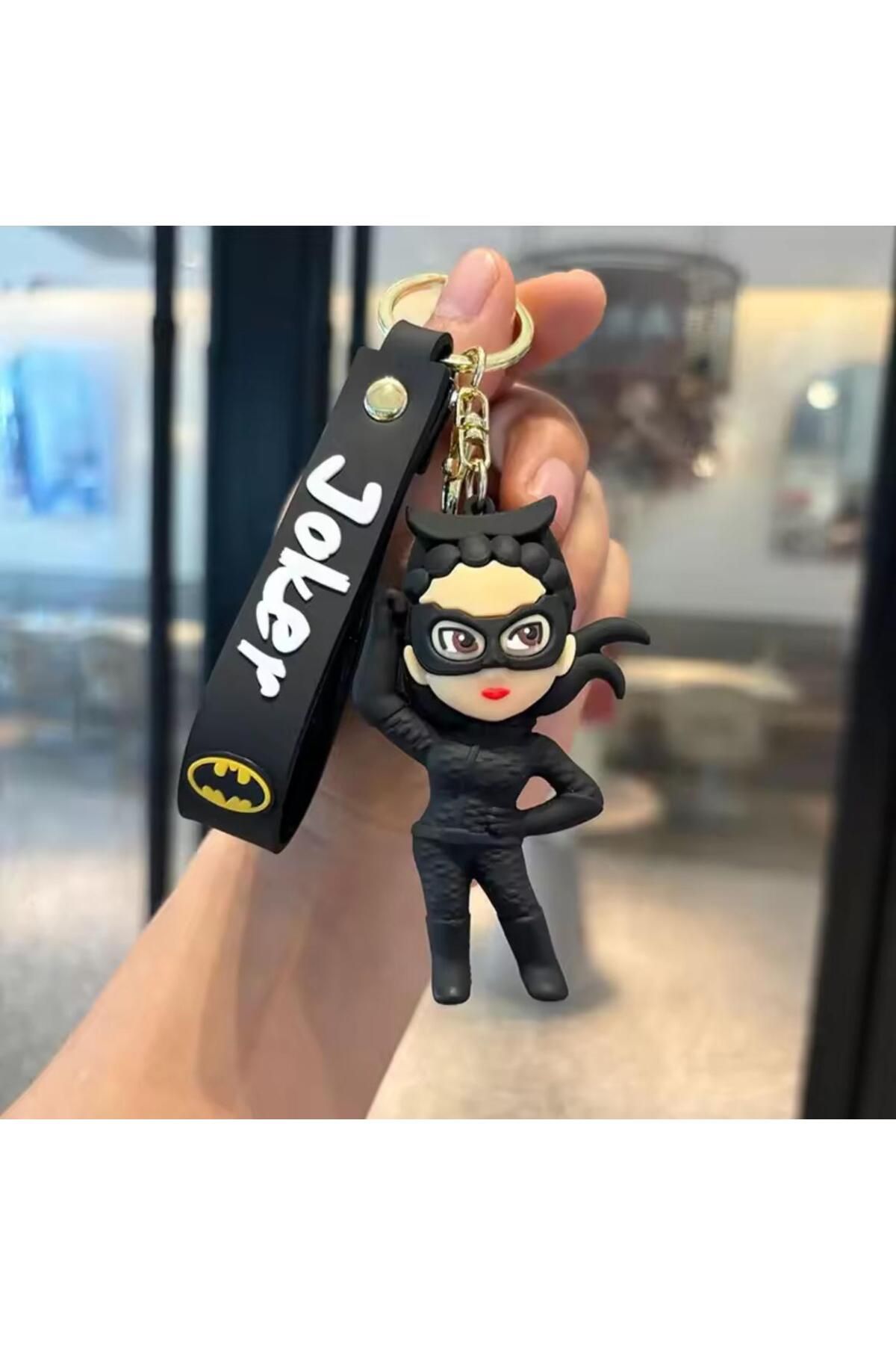 Millania Havalı Catwoman Cesur Tarzı figürlü 3D Silikon Anahtarlık, Çanta Aksesuarı Büyük Boy Lüks Anahtarlık