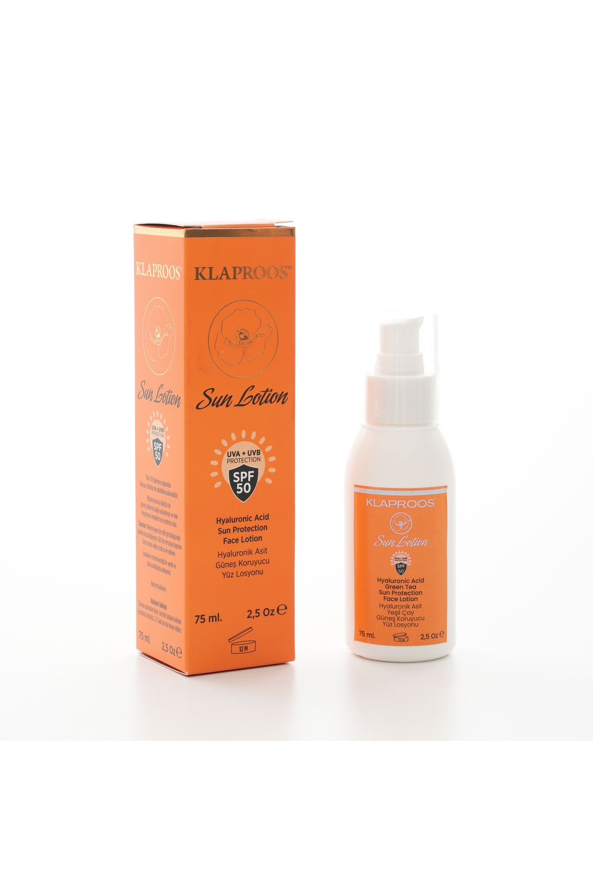 klaproos Spf 50 Güneş Koruyucu Krem 75 ml | Geniş Spektrumlu Hyaluronik Asit & Yeşil Çay