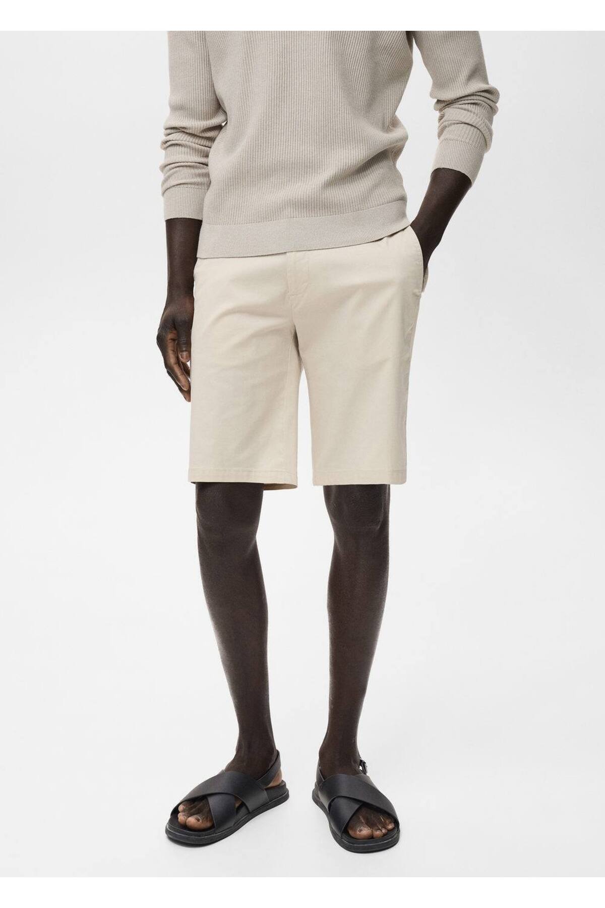 Dar Kesim Chino Pamuklu Bermuda Şort