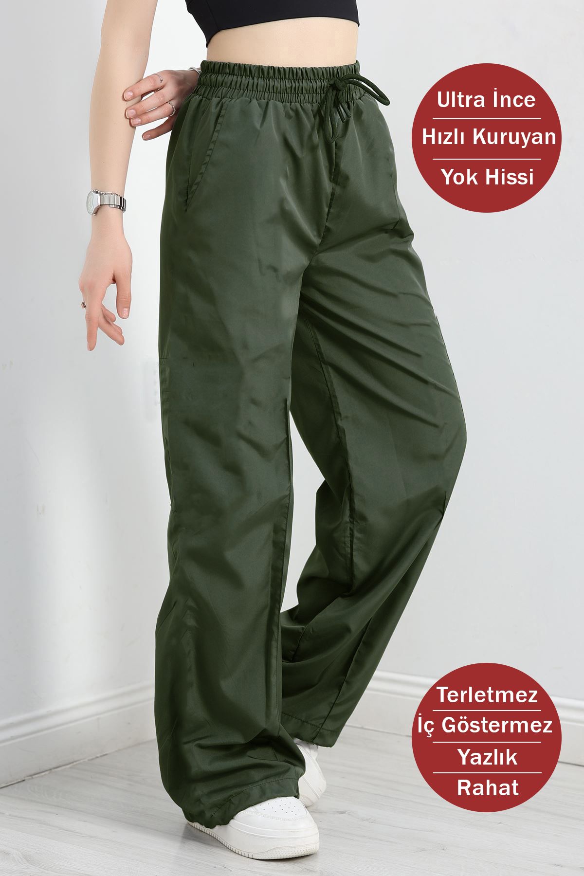 OXVİN Kadın Oversize Bol Paça, Paraşüt Kumaş, Baggy Pantolon (YAZLIK)