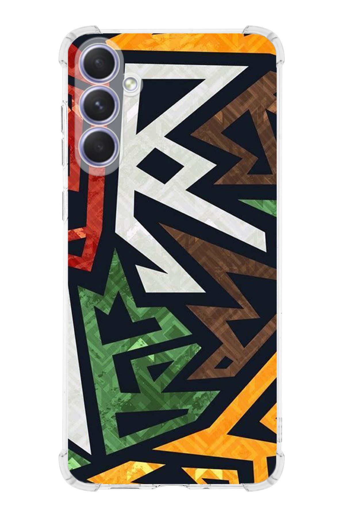 PrintiFy PrinriFy Samsung Galaxy A56 Uyumlu Soyut Grafiti Baskılı Şeffaf Köşe Korumalı Antişok Kılıf