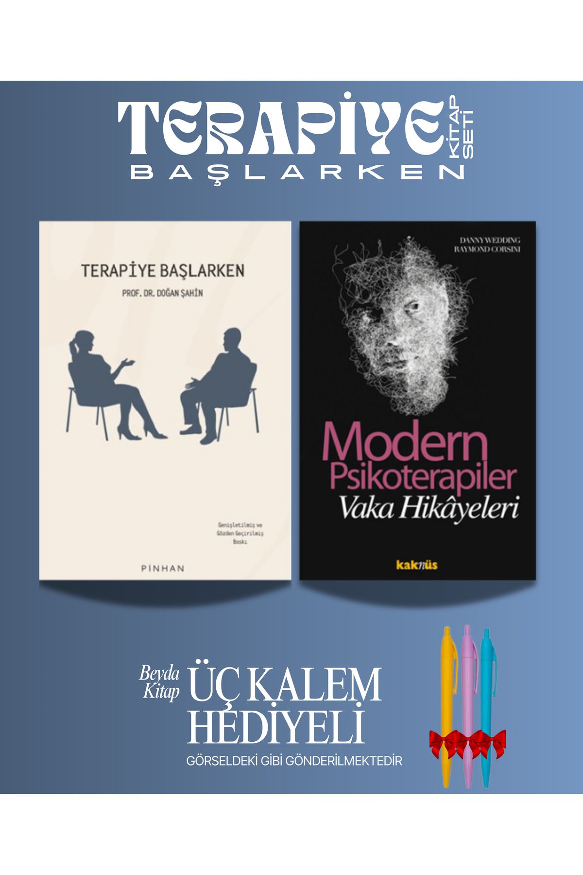 Pinhan Yayıncılık Terapiye Başlarken - Modern Psikoterapiler - Doğan Şahin - Kalem Hediyeli - Kitap Seti