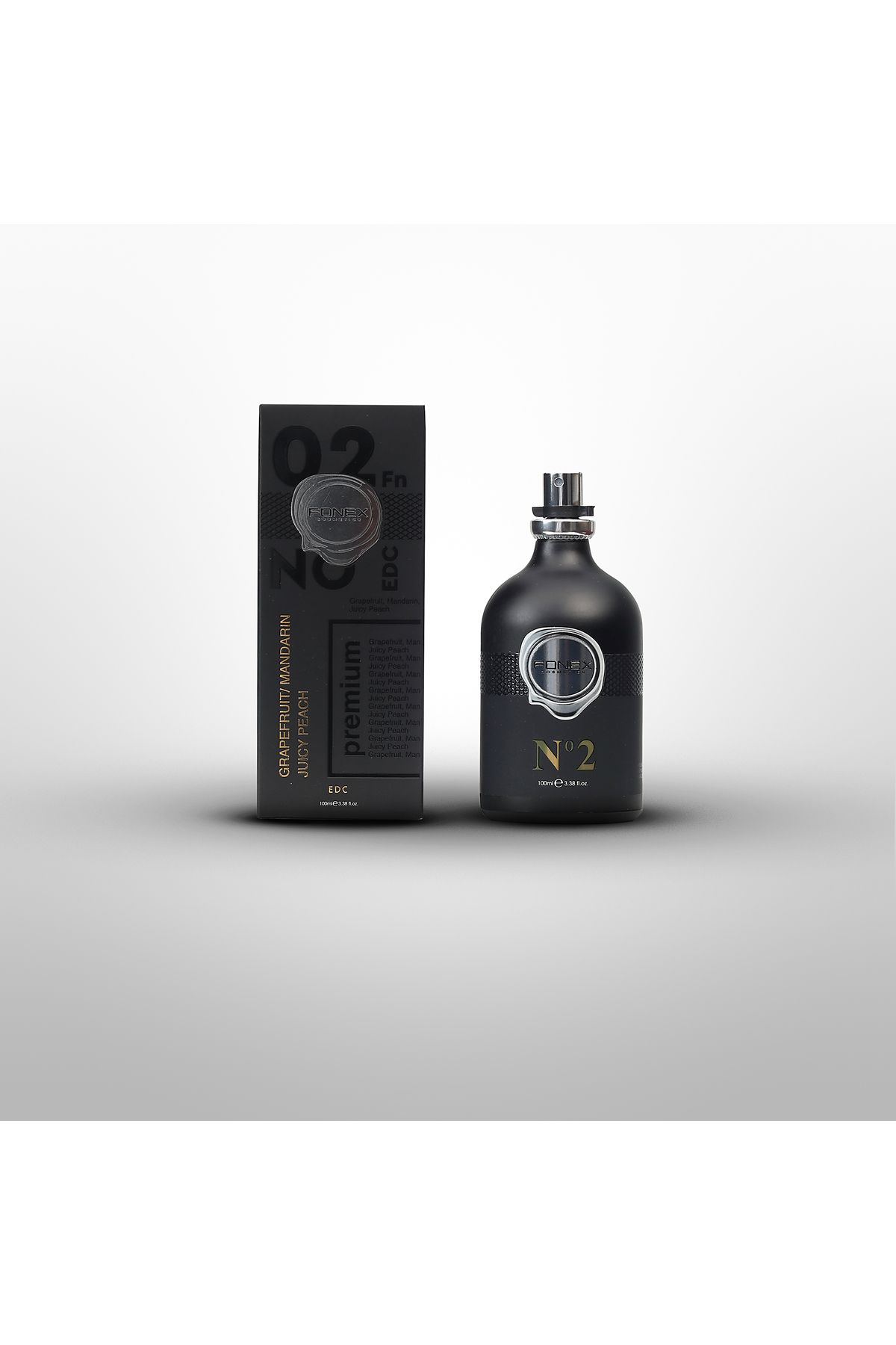Fonex N°2 Erkek Parfüm EDP 100 ml – Şeftali, Yasemin ve Vanilya Notalı Kalıcı Koku