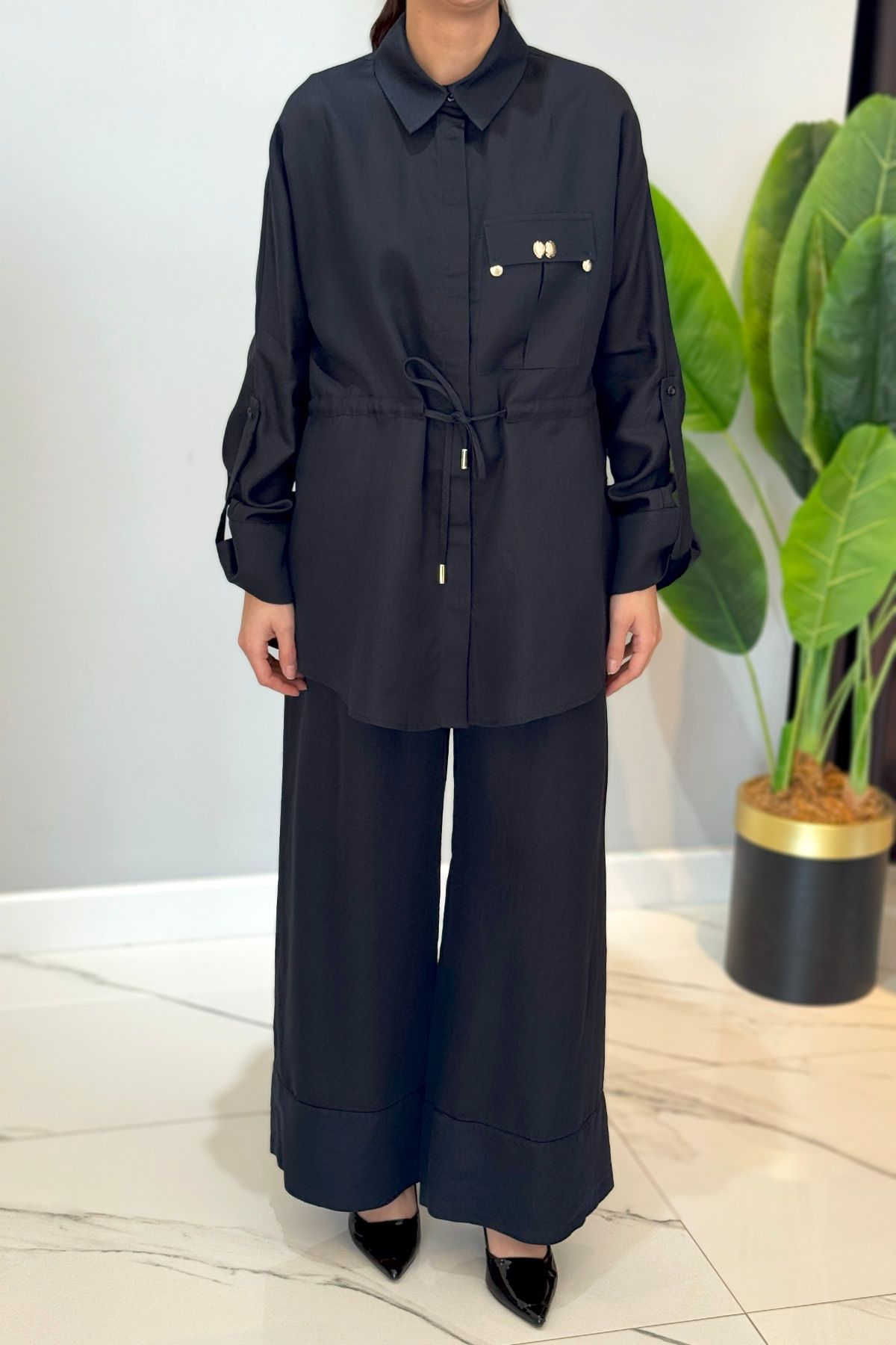 Missemramiss Linen Keten Takımn 4789 Lacivert