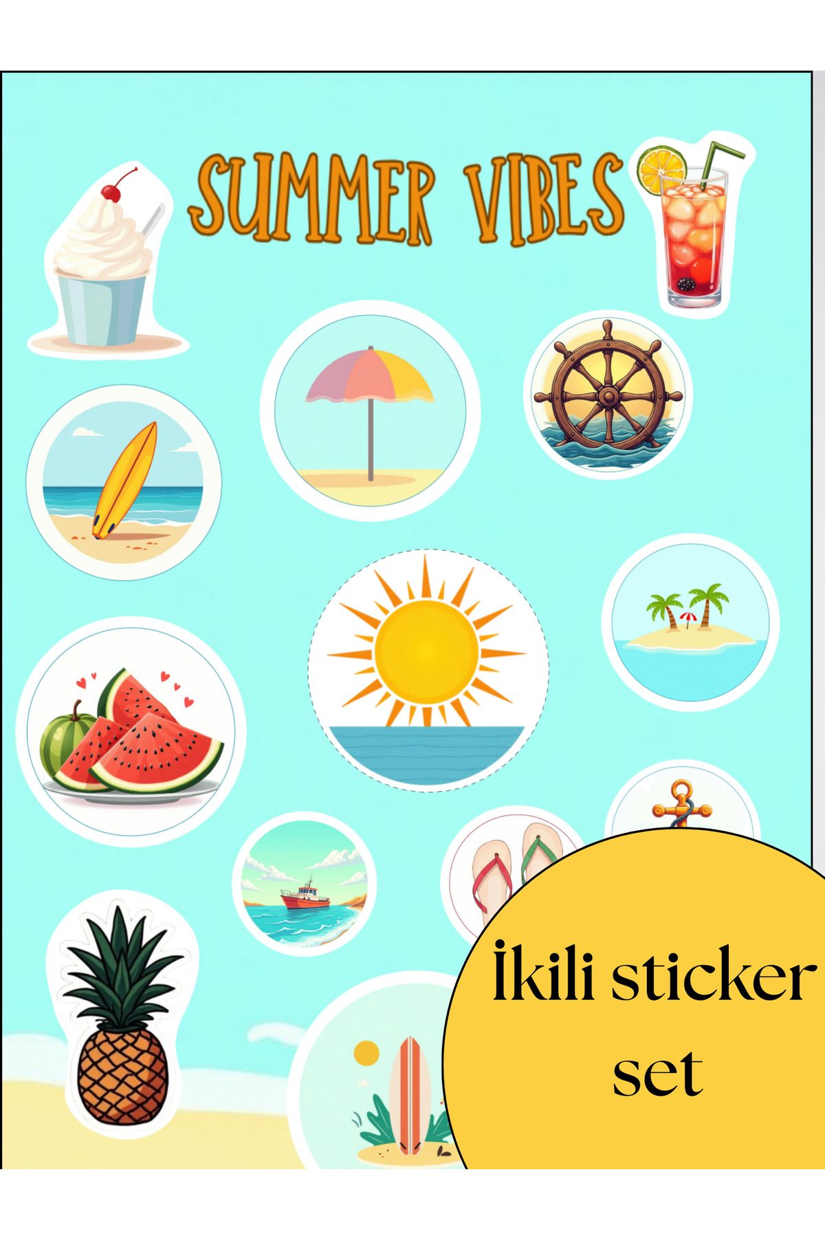 nostpost nost/post Bullet Journal Sticker Yaz Temalı Sticker-Summer Vibes