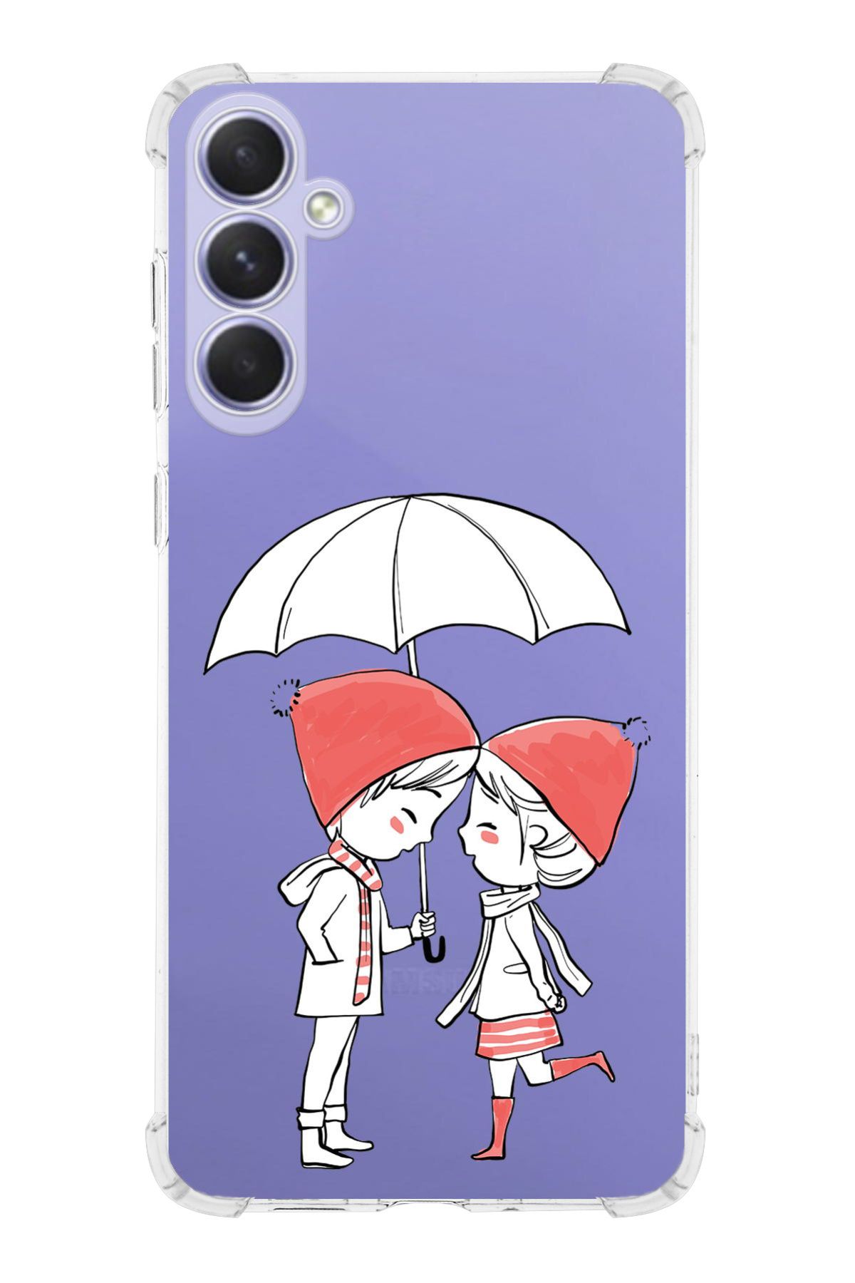 PrintiFy PrinriFy Samsung Galaxy A56 Uyumlu Aşk Baskılı Şeffaf Köşe Korumalı Antişok Kılıf