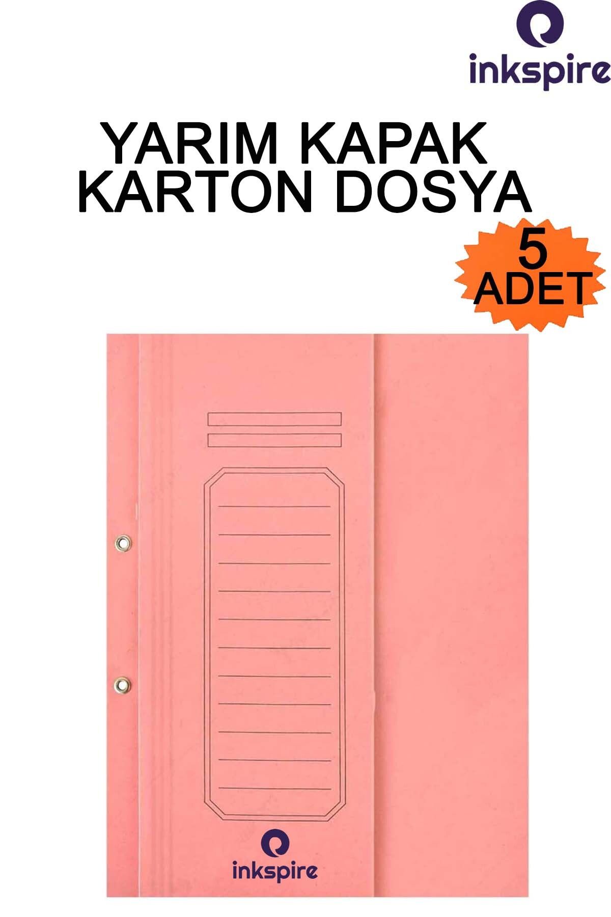 inkspire Yarım Kapak Kapsül Dosya Pembe 5 Adet Karton Telli Kapsüllü Yarım Kapak Avukat Baro Adliye Dosyası