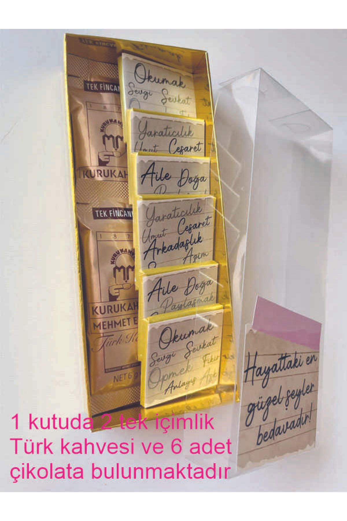 angel digital art 3 Adet gold kutu içinde 2 Türk kahvesi ve 6 madlen çikolata