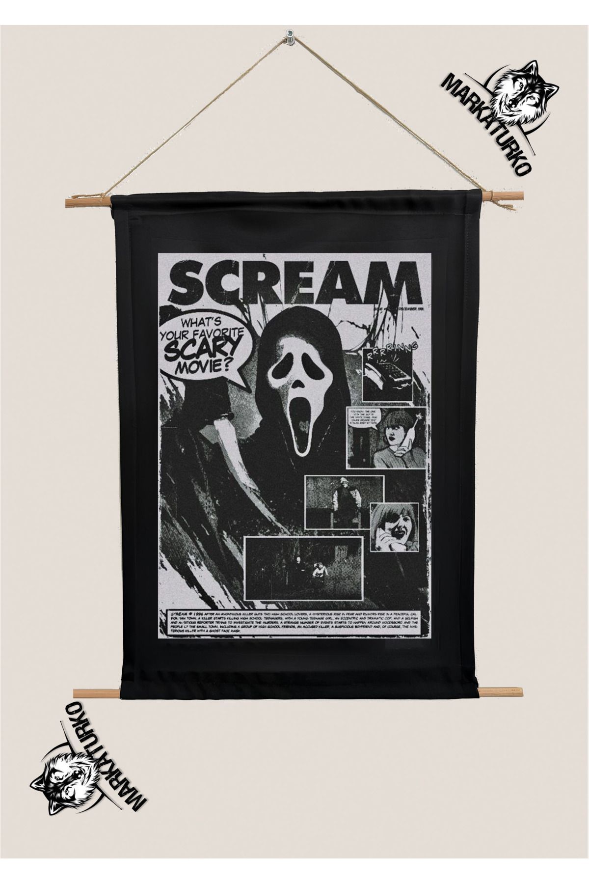 MarkaTurko SCREAM POSTER ÖZEL TASARIM SÜBLİMASYON BASKI TABLO 1976-12