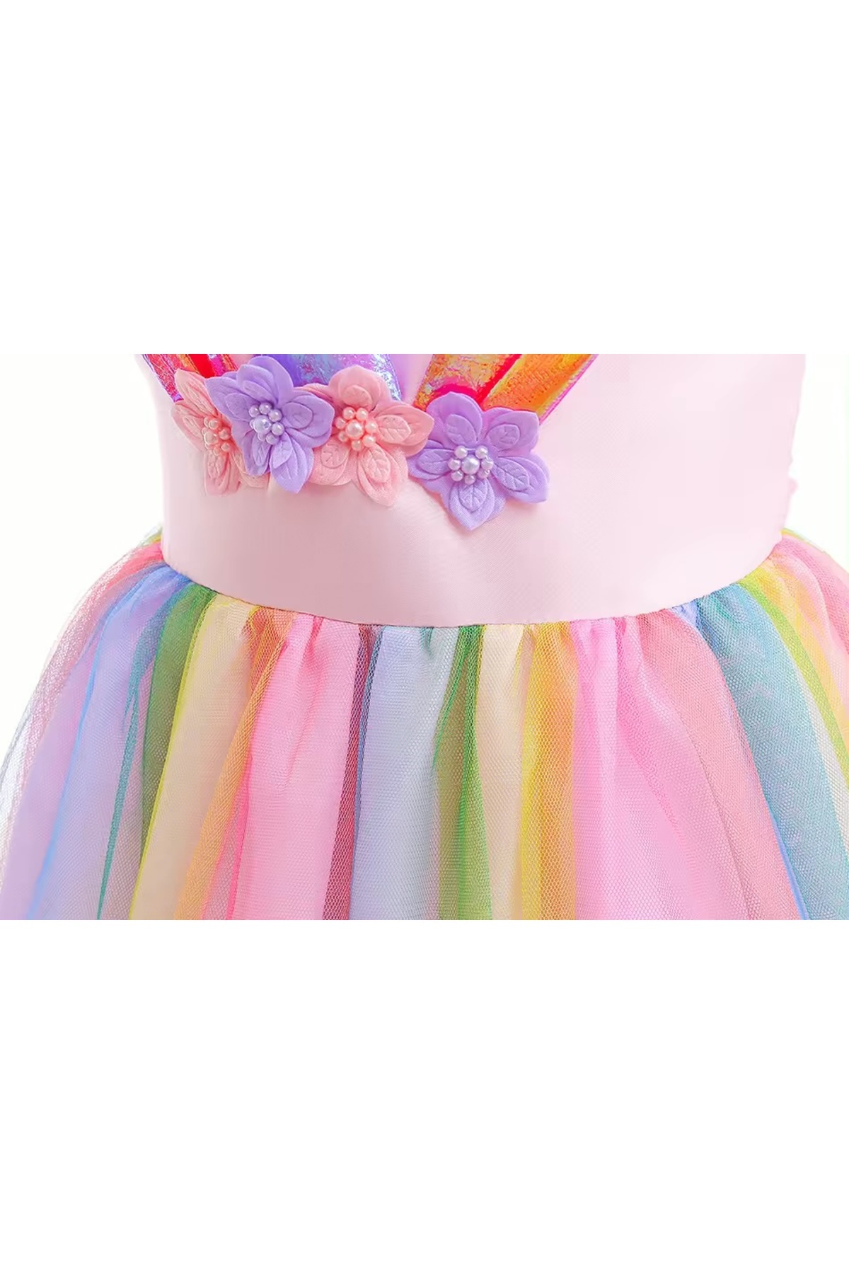 EvrikaUnity-Unicorn Dress for Girls, Set with Headband and Necklace, EvrikaUnity®, 3-4 years, 110 cm, Pink 3