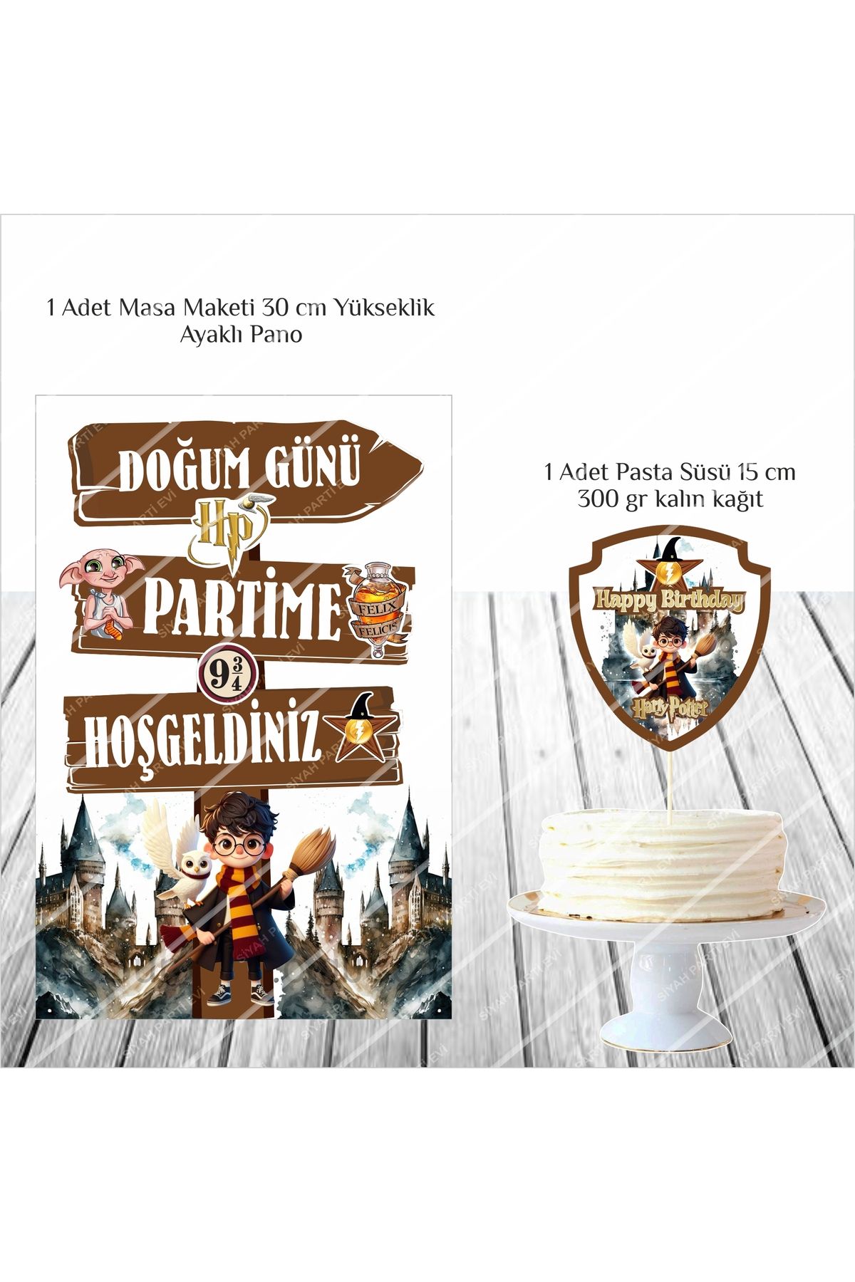SİYAH PARTİ EVİ Harry Potter Doğum Günü Ayaklı Panosu