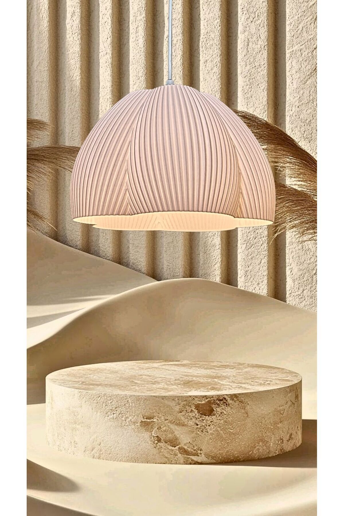 decory Ruby Beyaz Mesh Yüzey Avize, Yatak Odası, Oturma Odası Tasarım Tekli Sarkıt Avize (PLASTİK) E27