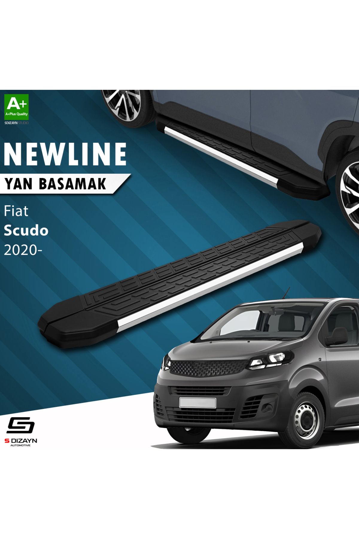 Life Tuning S-Dizayn Fiat Scudo 3 Uzun Şase NewLine Krom Yan Basamak 243 Cm 2020 Üzeri A+ Kalite
