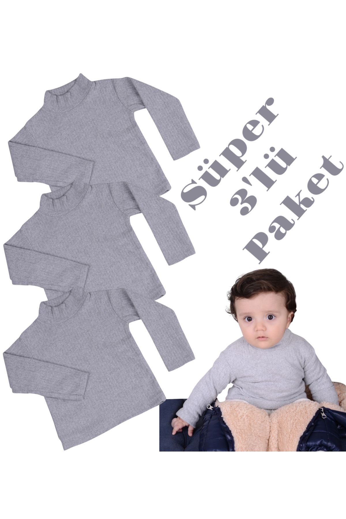 Besimo Kids Yeni Doğan Raporlu Balıkçı Yaka Kız Ve Erkek Unısex Çocuk Badi