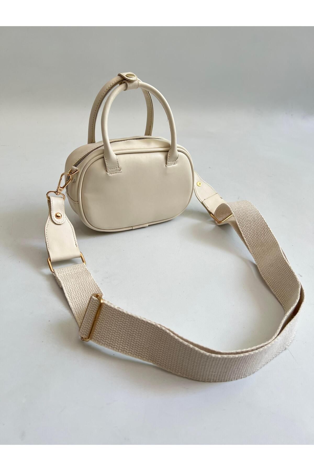 Mia Collection Saka Model El Ve Kadın Omuz Çantası Krem